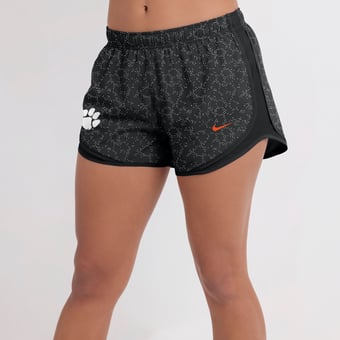 Women's Nike Black Clemson Tigers Tempo Pattern Dri-FIT Shorts
