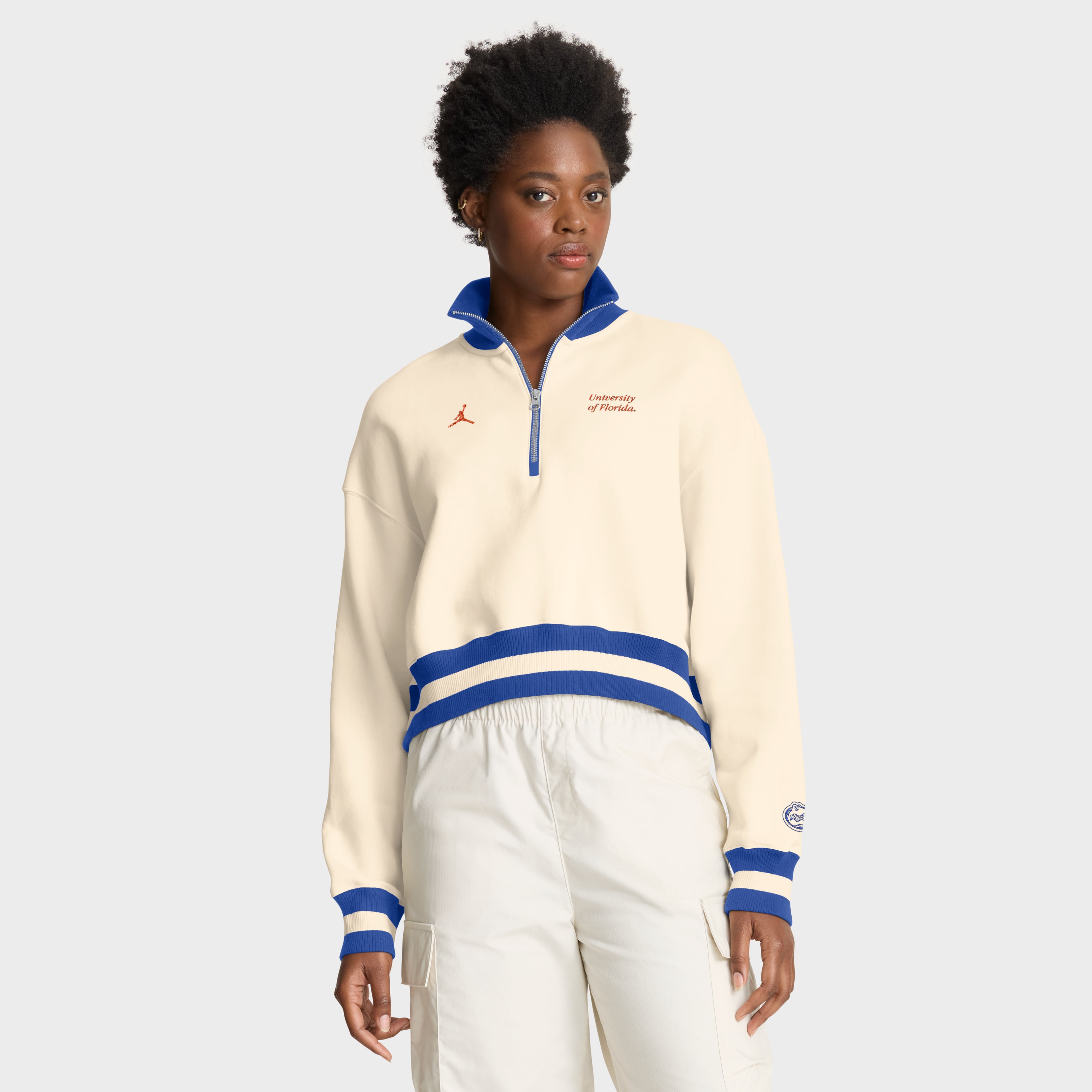 Women's Jordan Brand Tan Florida Gators Legacy Half-Zip Sweatshirt