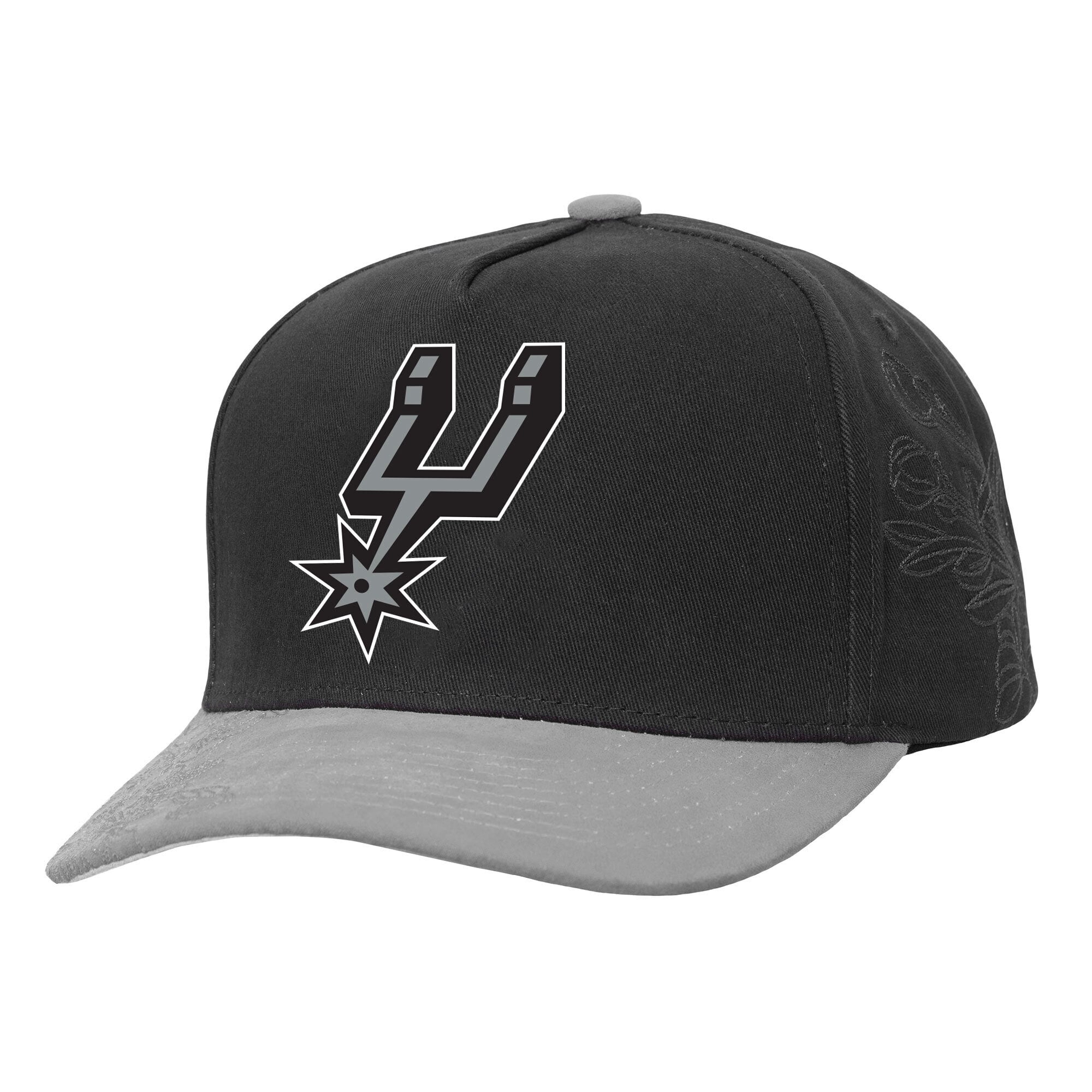 Men's Mitchell & Ness  Black/Gray San Antonio Spurs May Flowers Adjustable Hat
