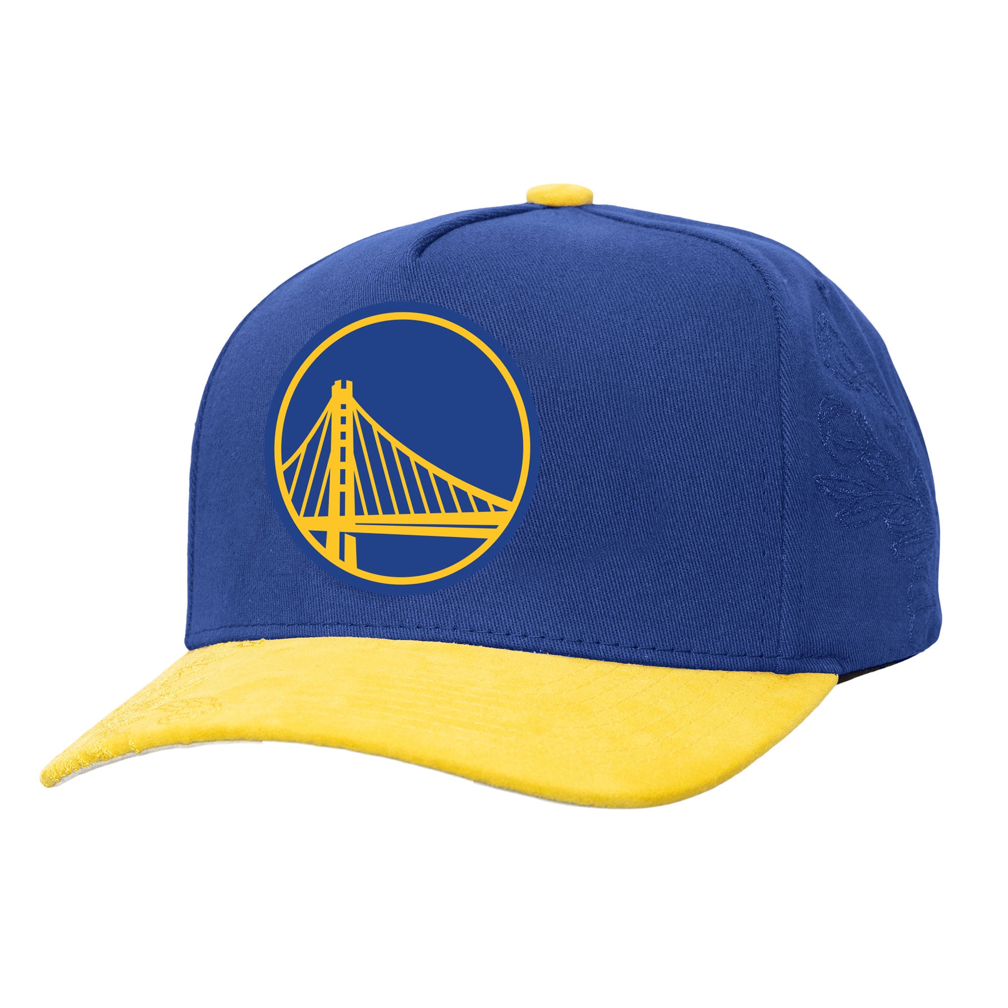 Men's Mitchell & Ness Blue/Gold Golden State Warriors May Flowers Adjustable Hat