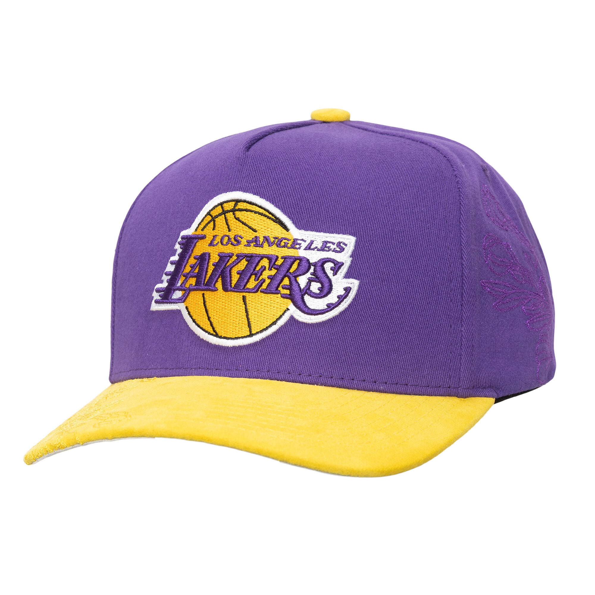 Men's Mitchell & Ness  Purple/Gold Los Angeles Lakers May Flowers Adjustable Hat