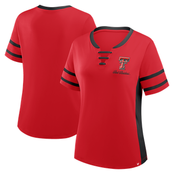 Women's Fanatics Red/Black Texas Tech Red Raiders Be Fearless Athena Lace-Up T-Shirt