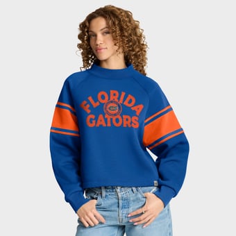 Women's Fanatics Royal Florida Gators Oversized Hometown Premium Punt Coverage Raglan Pullover Sweatshirt