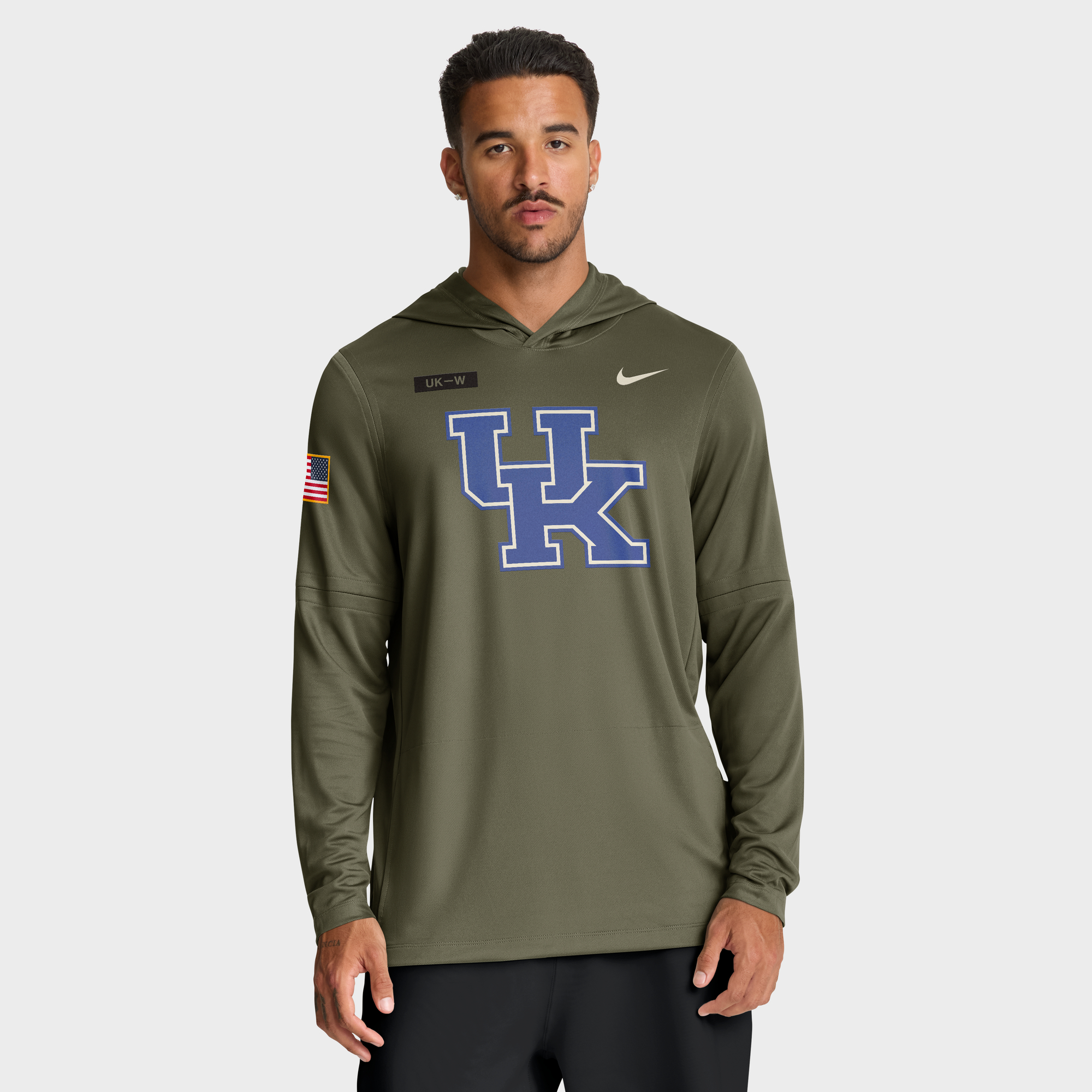 Men’s Nike Olive Kentucky Wildcats 2025 Military Appreciation Dri-FIT Long Sleeve Hoodie T-Shirt Men’s Nike Olive Kentucky Wildcats 2025 Military Appreciation Dri-FIT Long Sleeve Hoodie T-Shirt