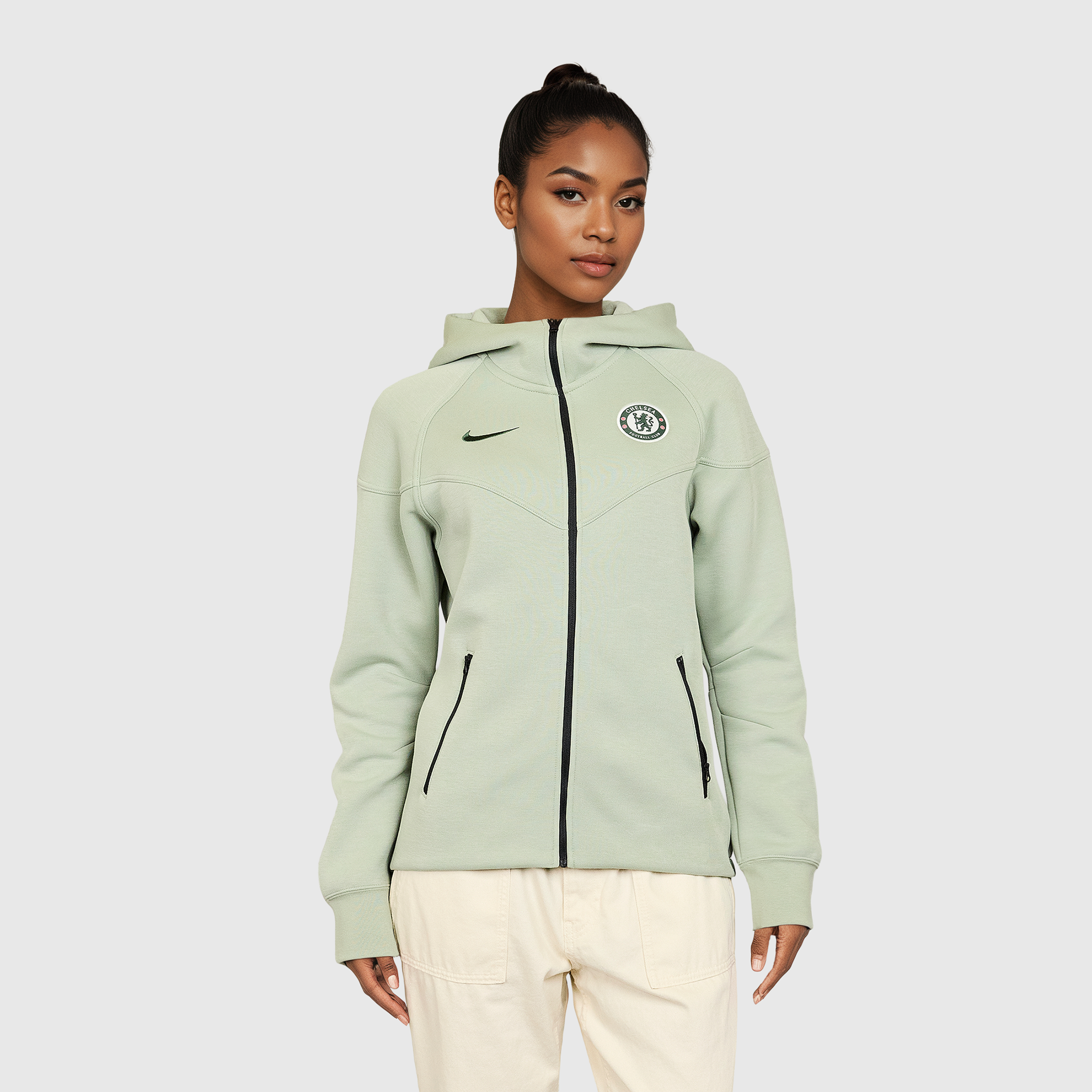 Sudadera Chelsea Nike Tech Fleece con cremallera completa - Jade Horizon - Mujer