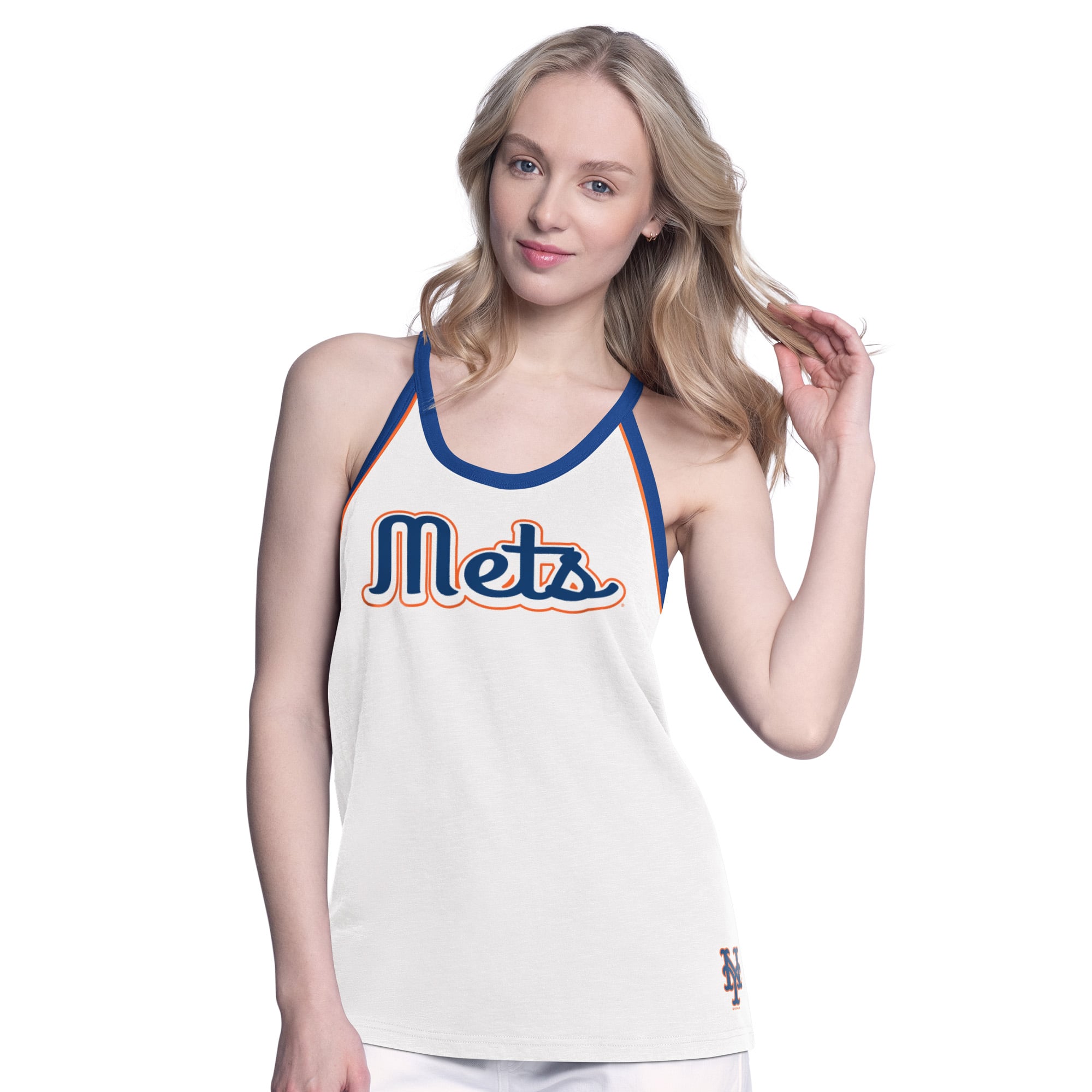 Women's G-III 4Her by Carl Banks White New York Mets Curveball Tank Top