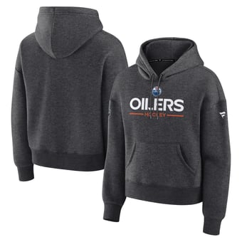 Women's Fanatics Charcoal Edmonton Oilers Authentic Pro Primary Pullover Hoodie