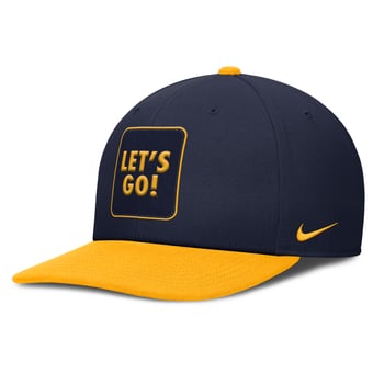 Men's Nike Navy/Gold West Virginia Mountaineers 2025 Sideline Campus Pro Local Snapback Hat