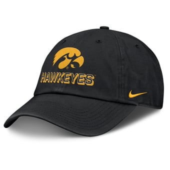 Men's Nike Black Iowa Hawkeyes 2025 On-Field Club Adjustable Hat