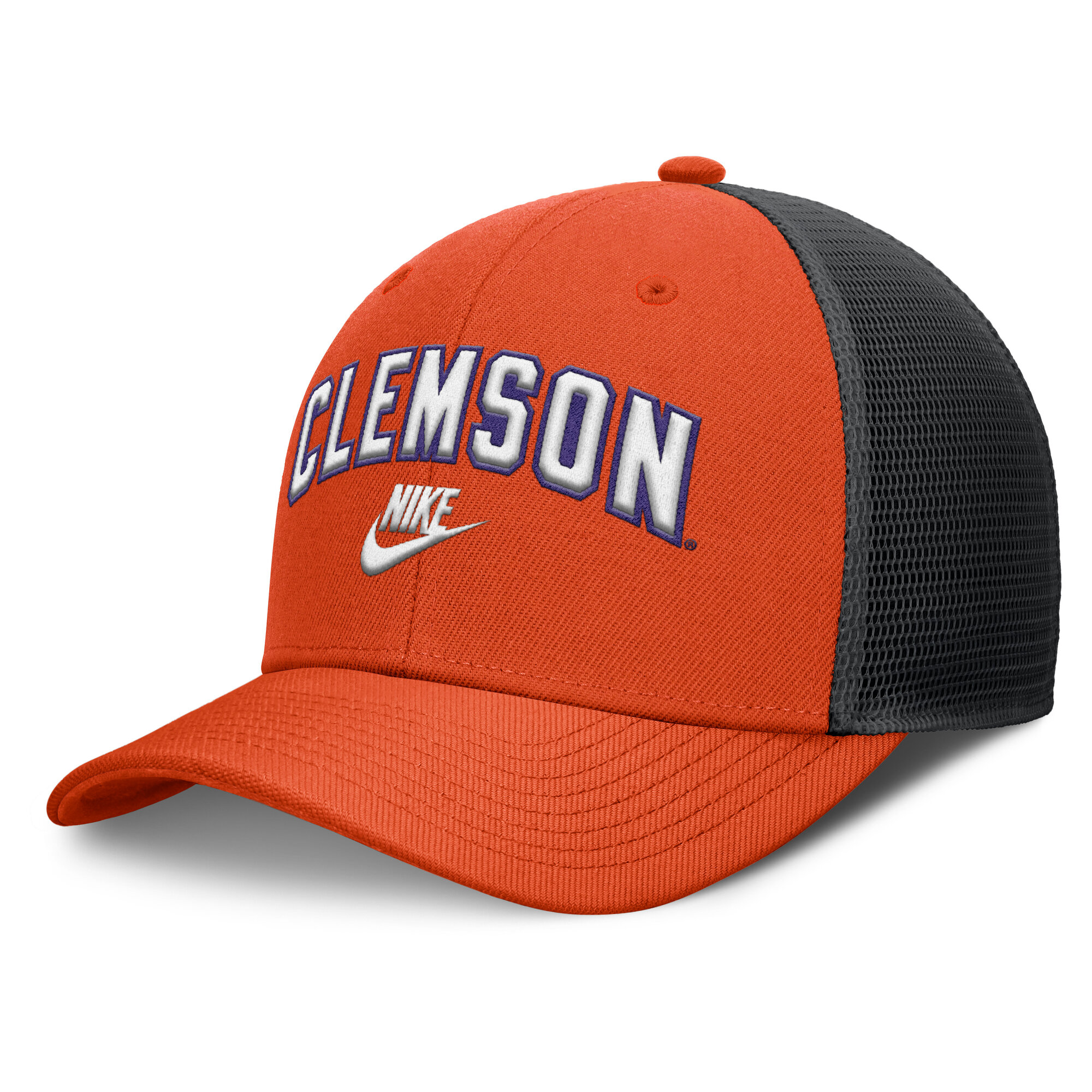 Men's Nike Orange/Black Clemson Tigers Legacy Arch Rise Performance Trucker Adjustable Hat
