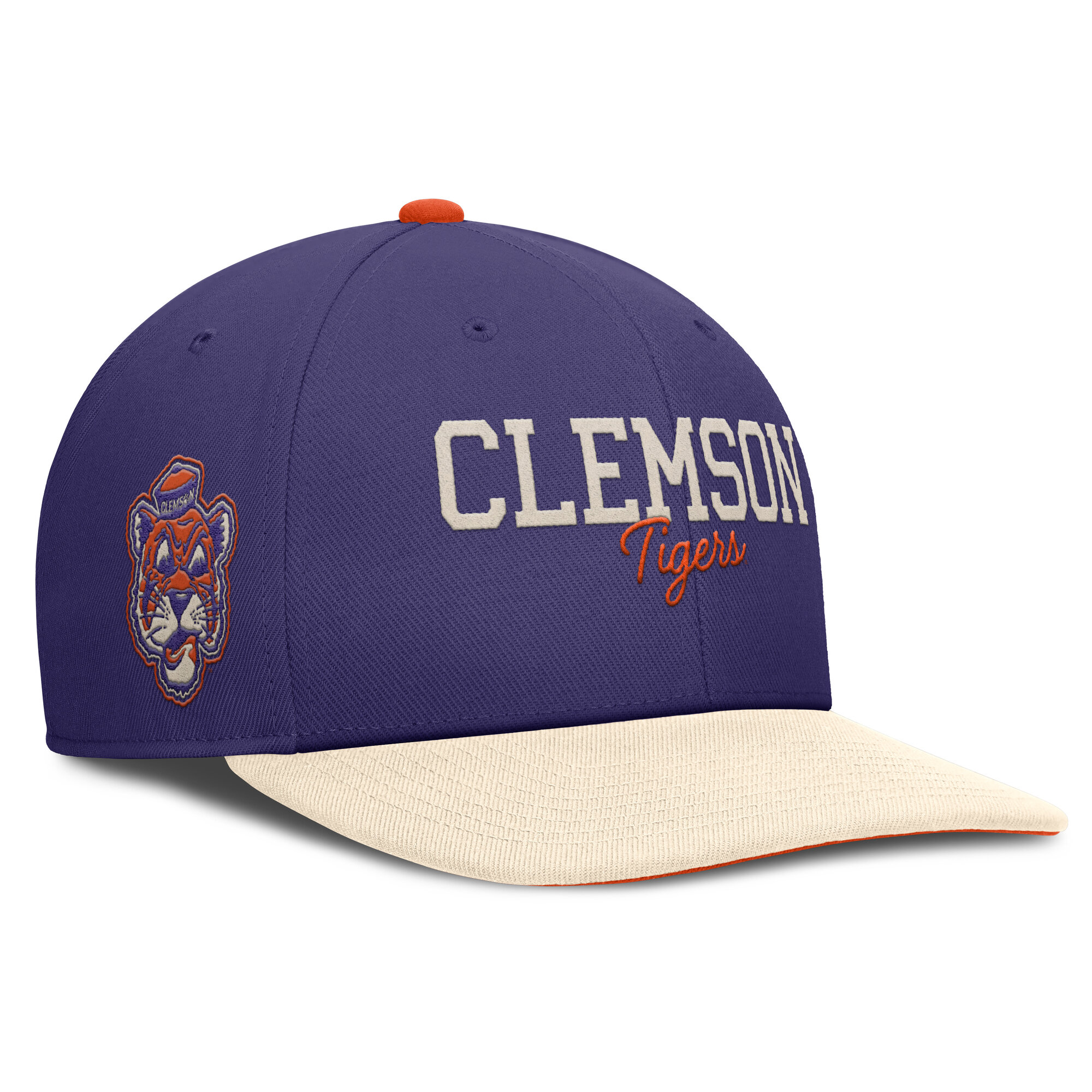Men's Nike Purple/Cream Clemson Tigers Pro Legacy Script Snapback Hat