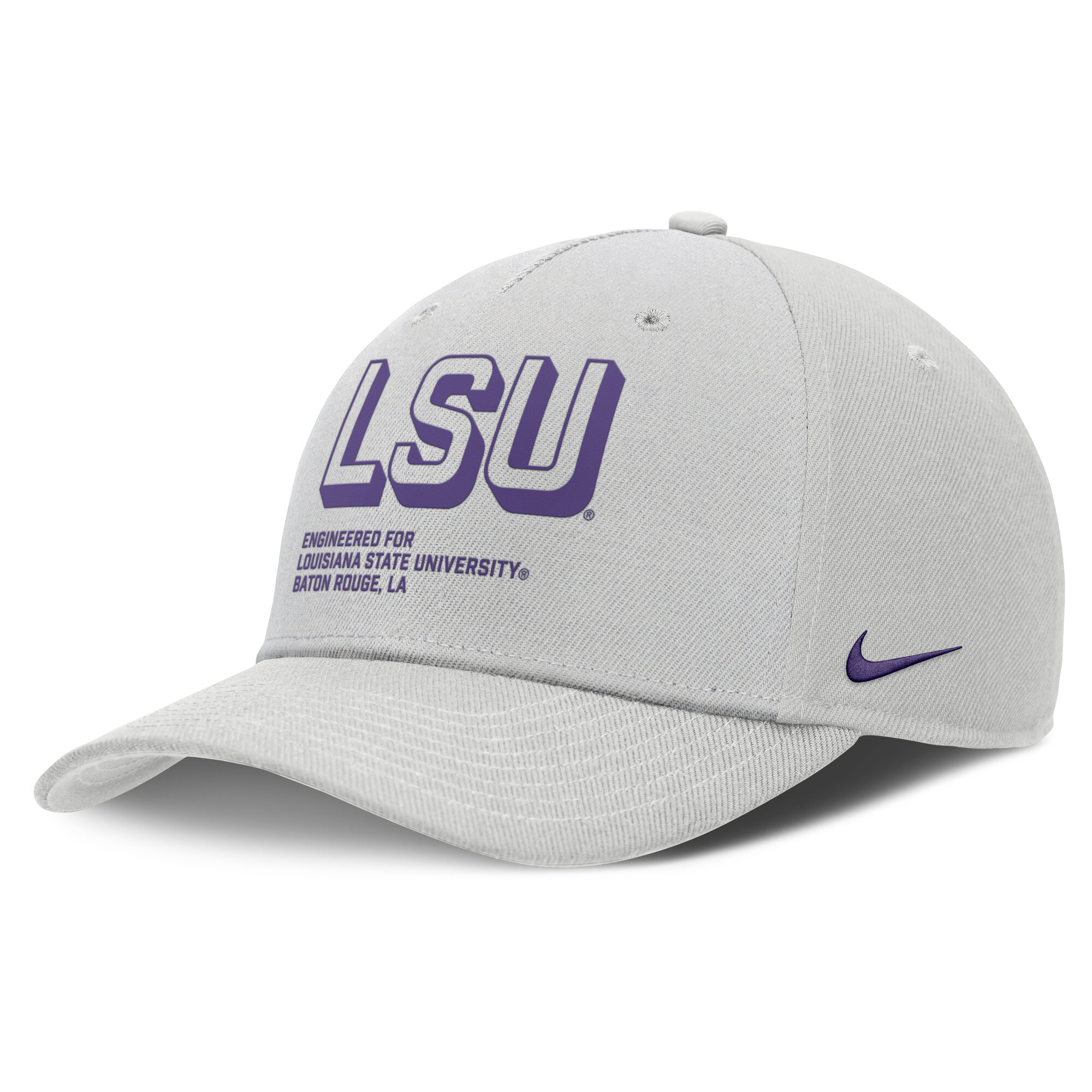 Men's Nike Gray LSU Tigers 2025 Sideline Dust Pinched Rise Adjustable Hat