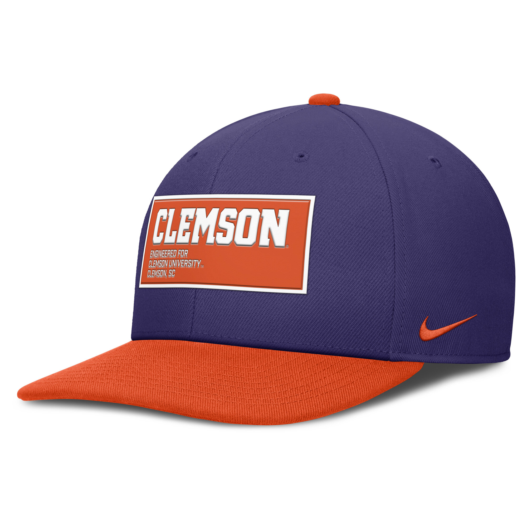 Men's Nike Purple/Orange Clemson Tigers 2025 On-Field Patch Pro Dri-FIT Snapback Hat