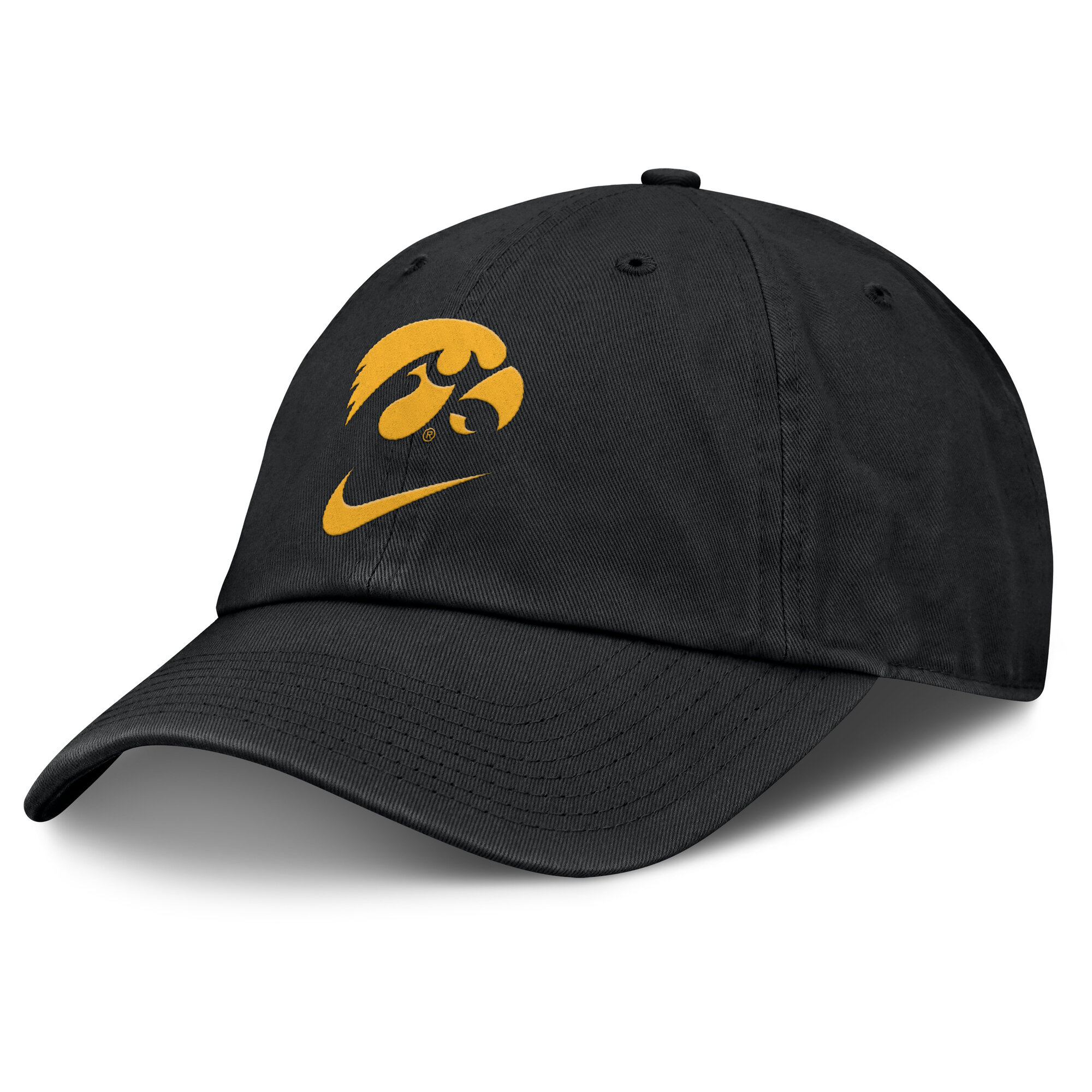 Men's Nike Black Iowa Hawkeyes Primetime Club Adjustable Hat