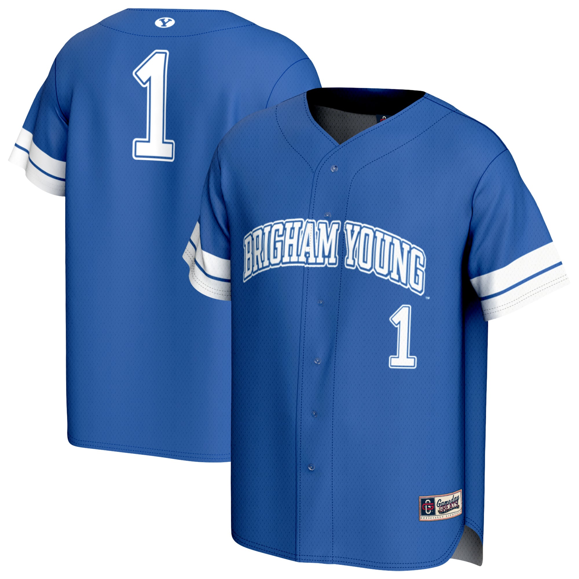 Youth GameDay Greats #1 Royal BYU Cougars Lightweight Collegiate Baseball Fashion Jersey