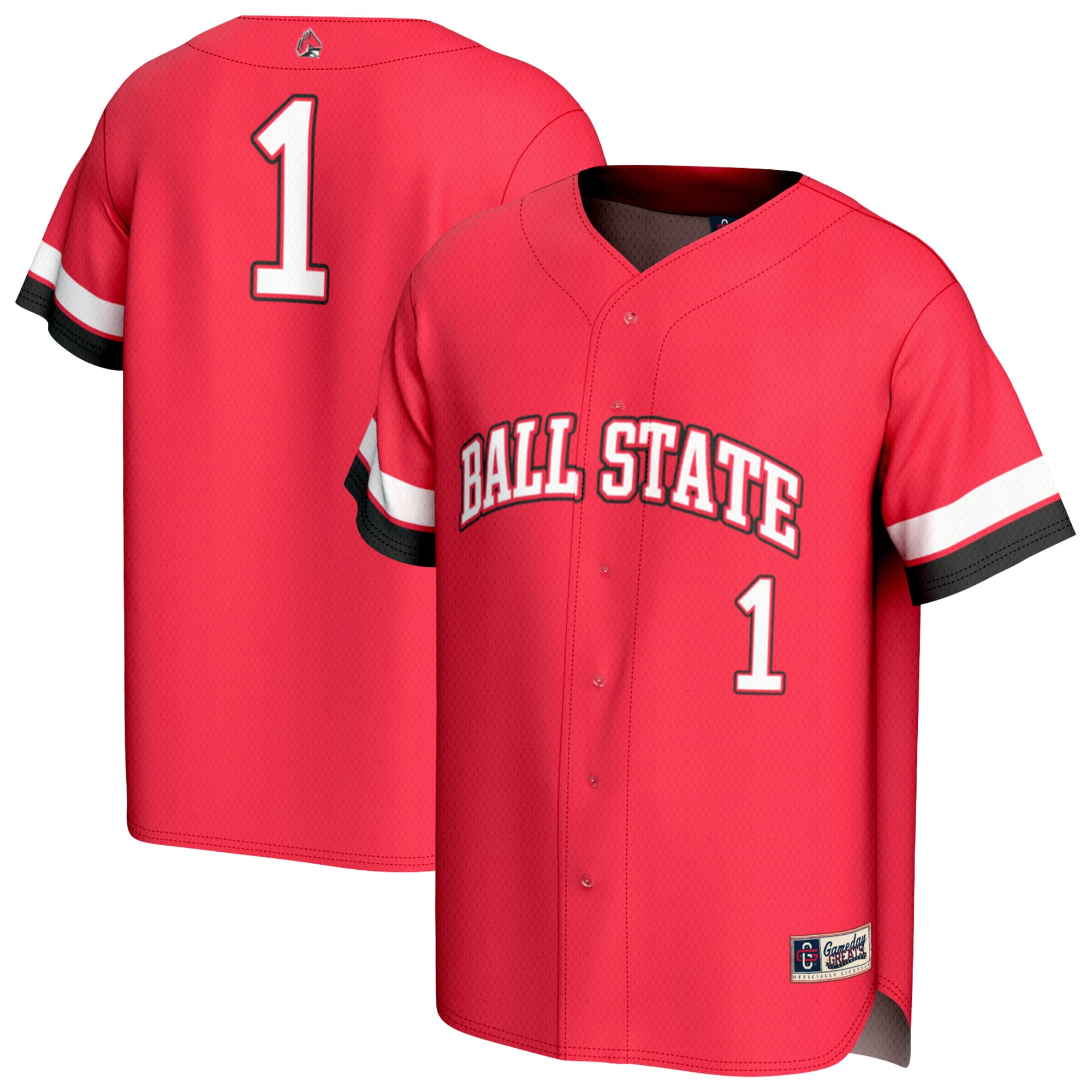 Youth GameDay Greats #1 Cardinal Ball State Cardinals Lightweight Collegiate Baseball Fashion Jersey