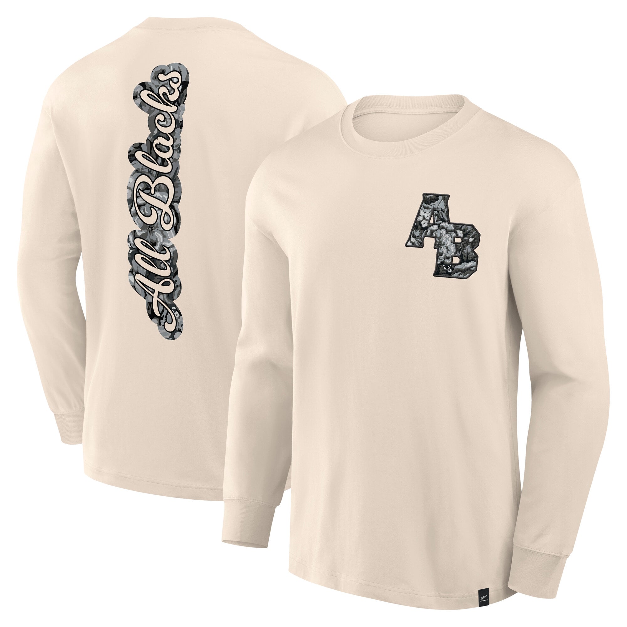 T-shirt a maniche lunghe All Blacks Street Florale - Crema