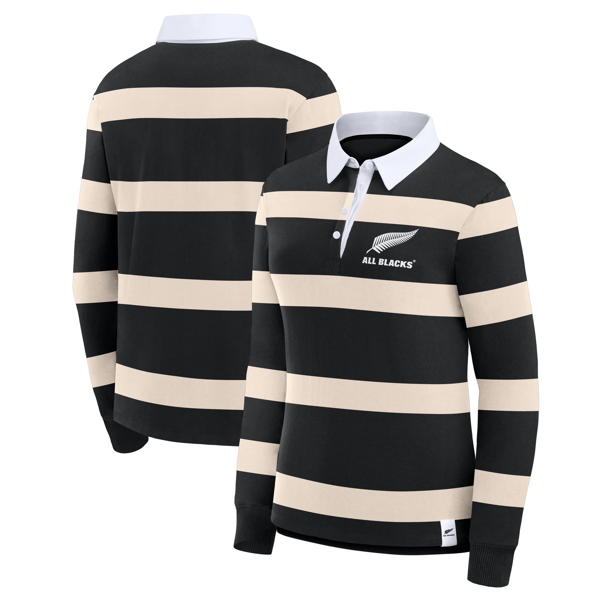 Maglia da rugby a righe a maniche lunghe All Blacks - Nera - Donna