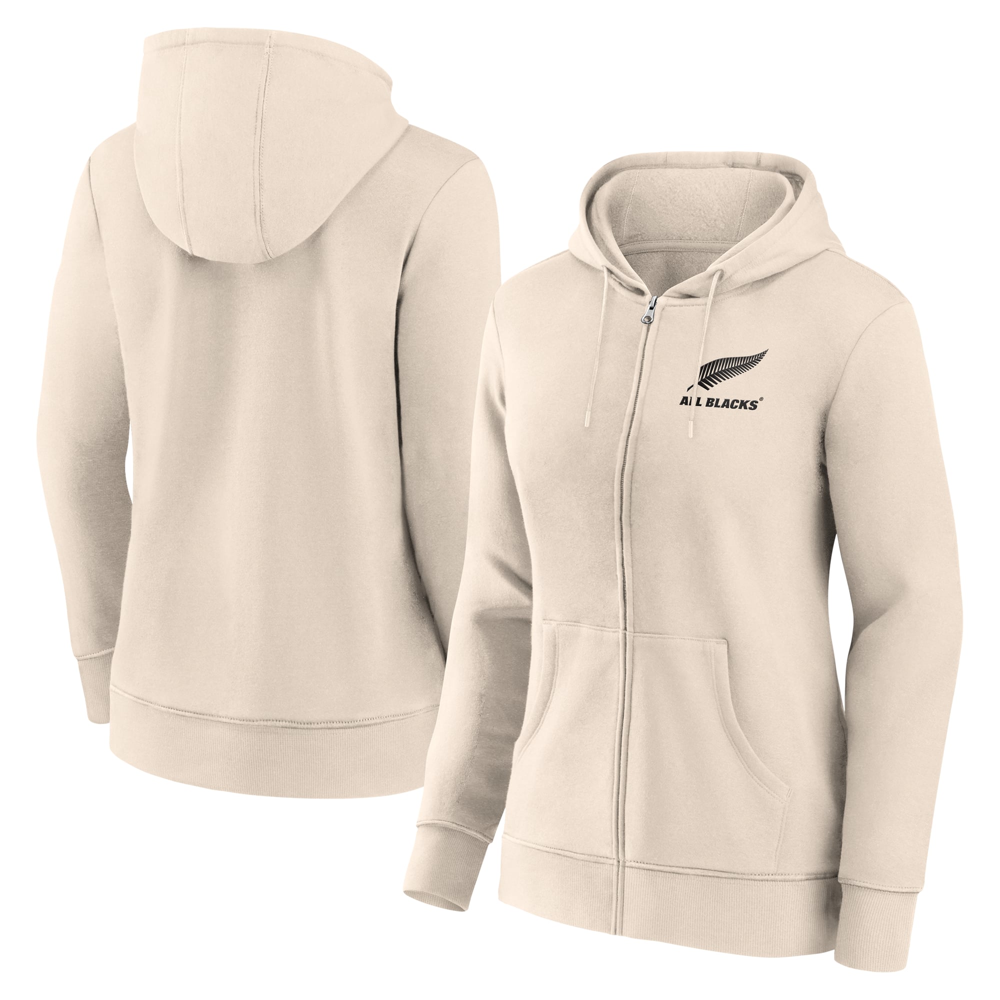 Felpa con cappuccio e zip intera All Blacks Essentials - Crema - Donna