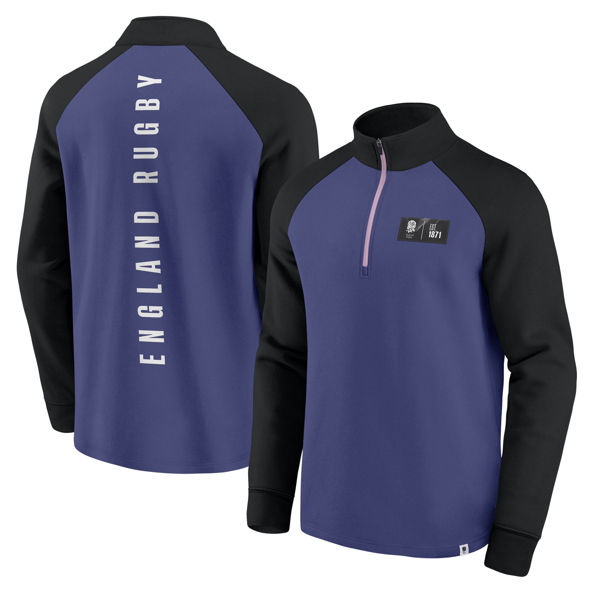 England Rugby Half Zip Top - Blue: retailer-supplied image