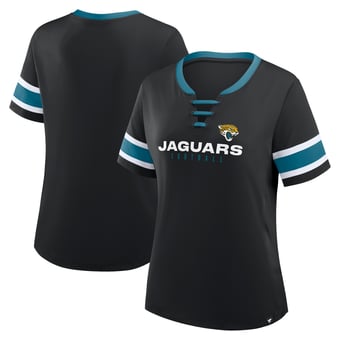 Women's Fanatics Black Jacksonville Jaguars Redzone Draw Play Athena Lace-Up T-Shirt