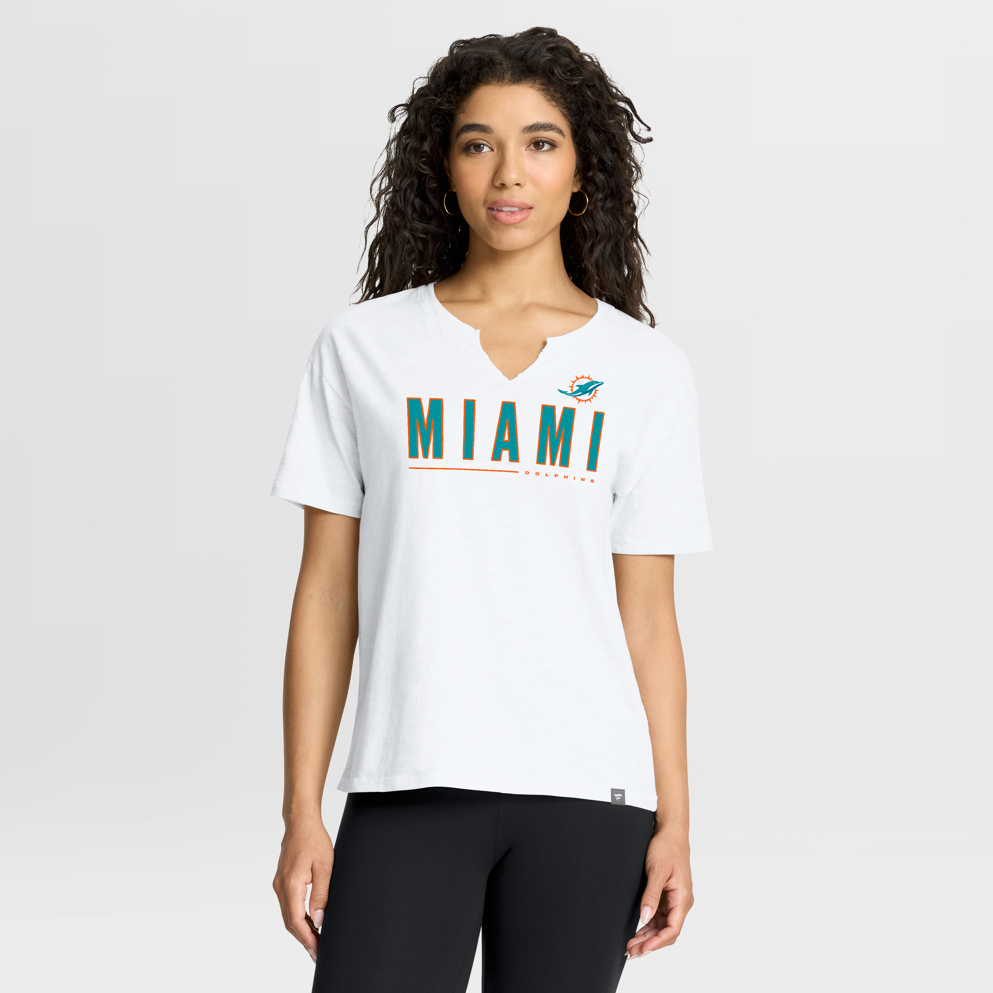 Women's Fanatics White Miami Dolphins Redzone Slub Boxy T-Shirt