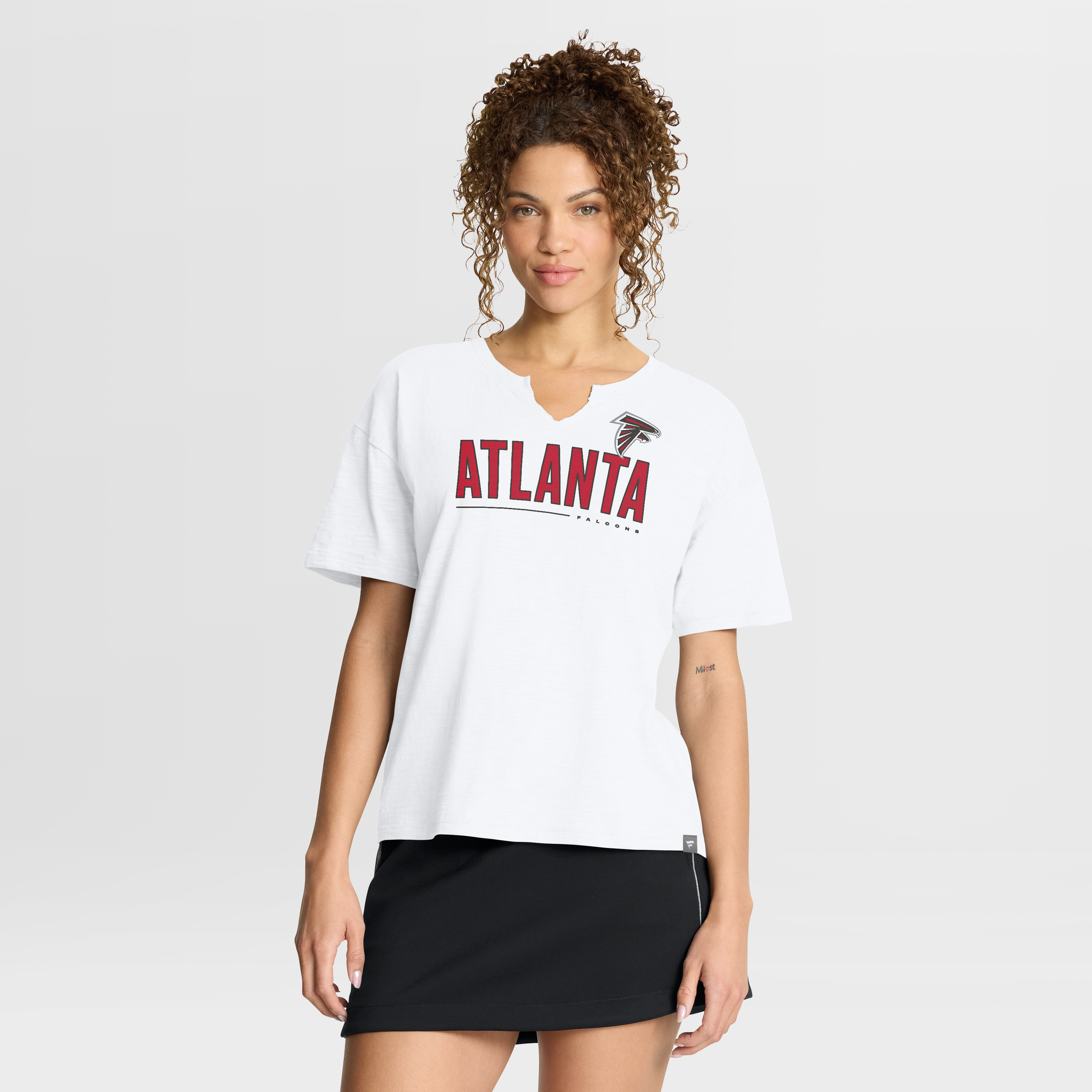 Women's Fanatics White Atlanta Falcons Redzone Slub Boxy T-Shirt