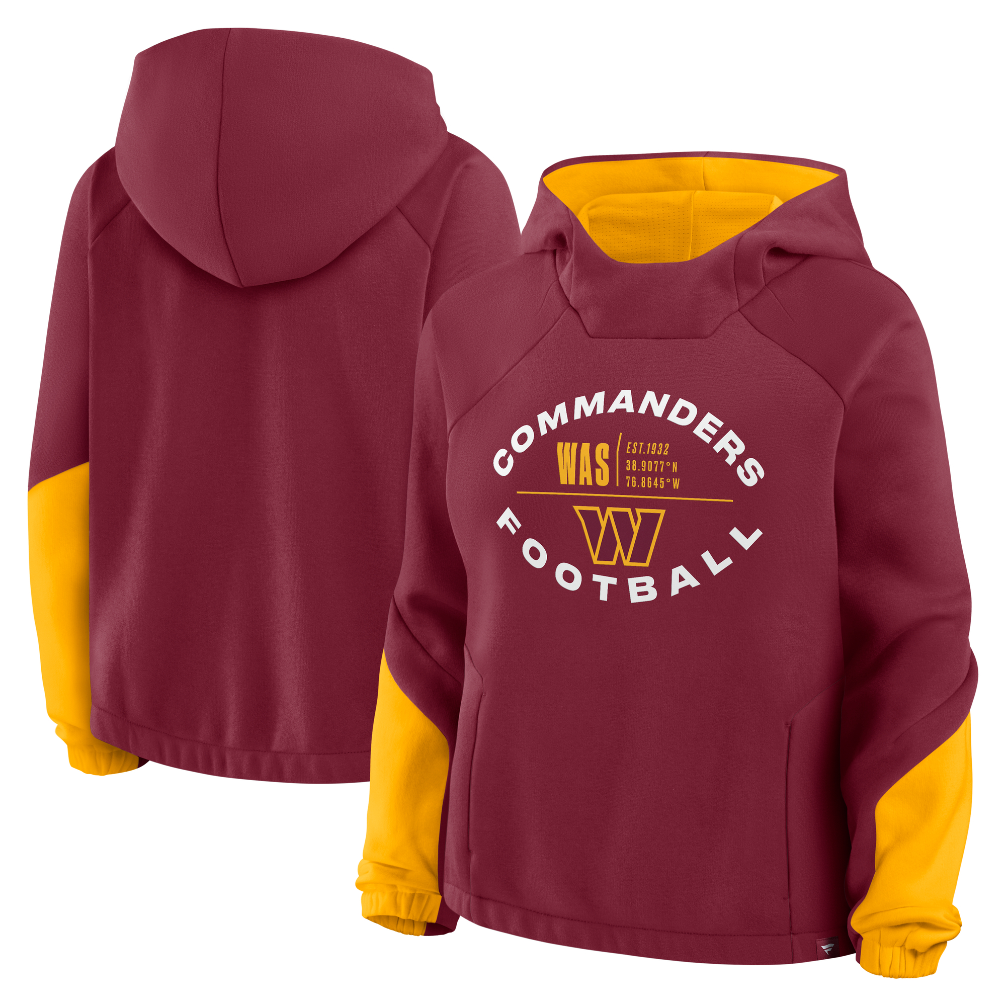 Women's Fanatics Burgundy Washington Commanders Oversized Redzone Bubble Screen Pullover Hoodie