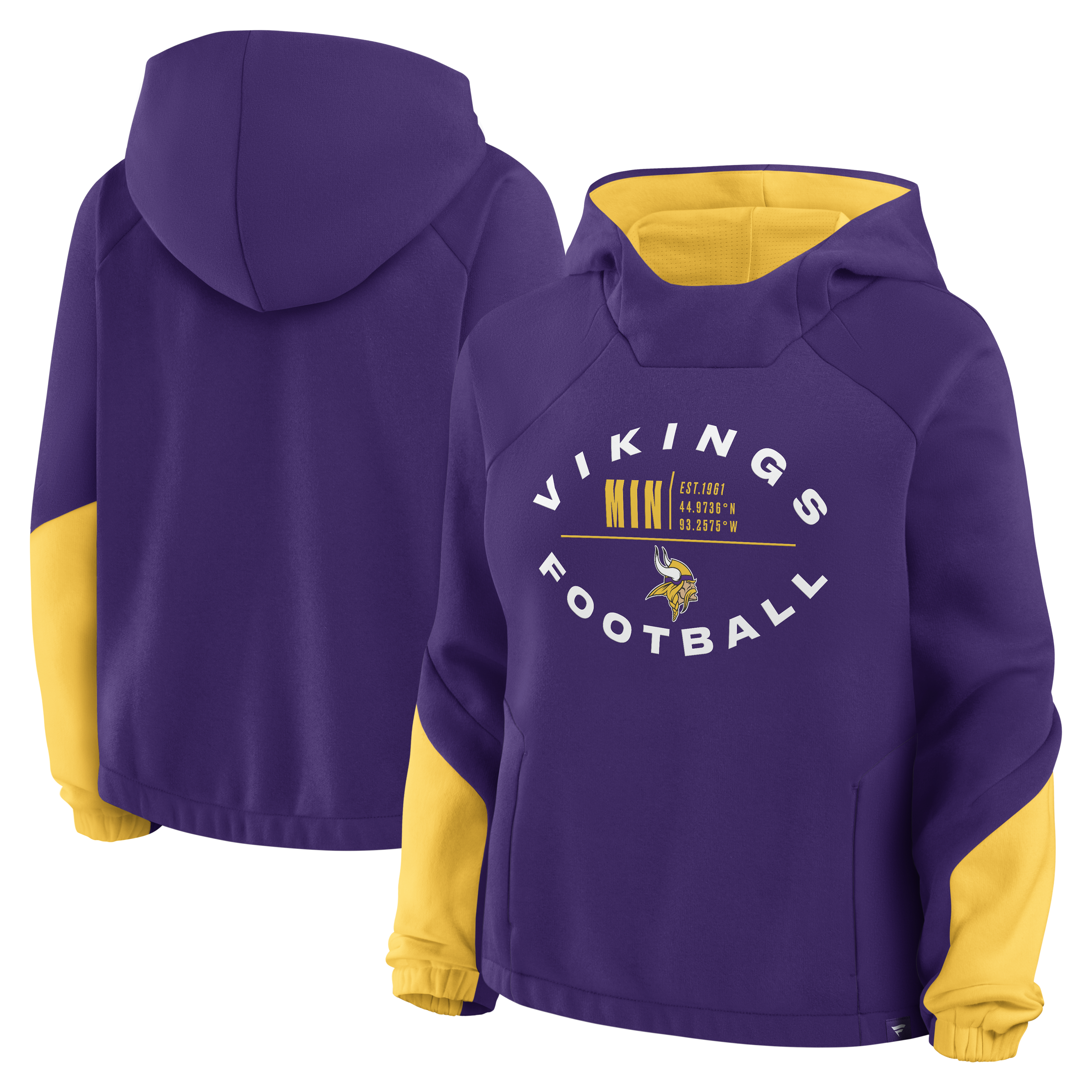 Women's Fanatics Purple Minnesota Vikings Oversized Redzone Bubble Screen Pullover Hoodie