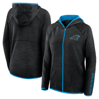 Women's Fanatics Black Carolina Panthers Redzone End Around Pass Raglan Full-Zip Hoodie