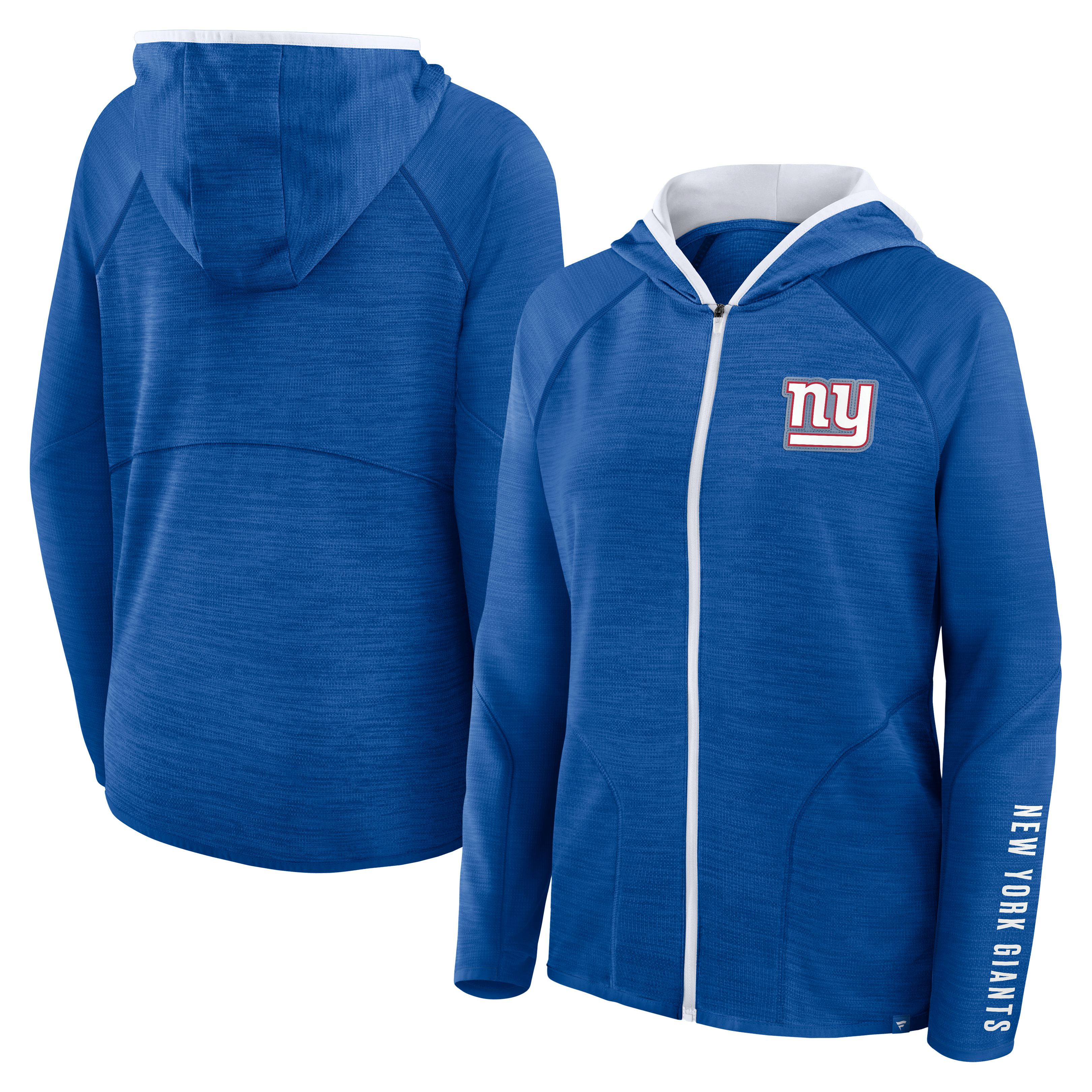 Women's Fanatics Royal New York Giants Redzone End Around Pass Raglan Full-Zip Hoodie