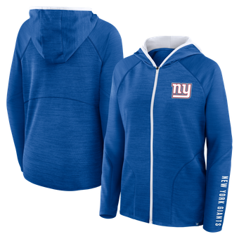 Women's Fanatics Royal New York Giants Redzone End Around Pass Raglan Full-Zip Hoodie