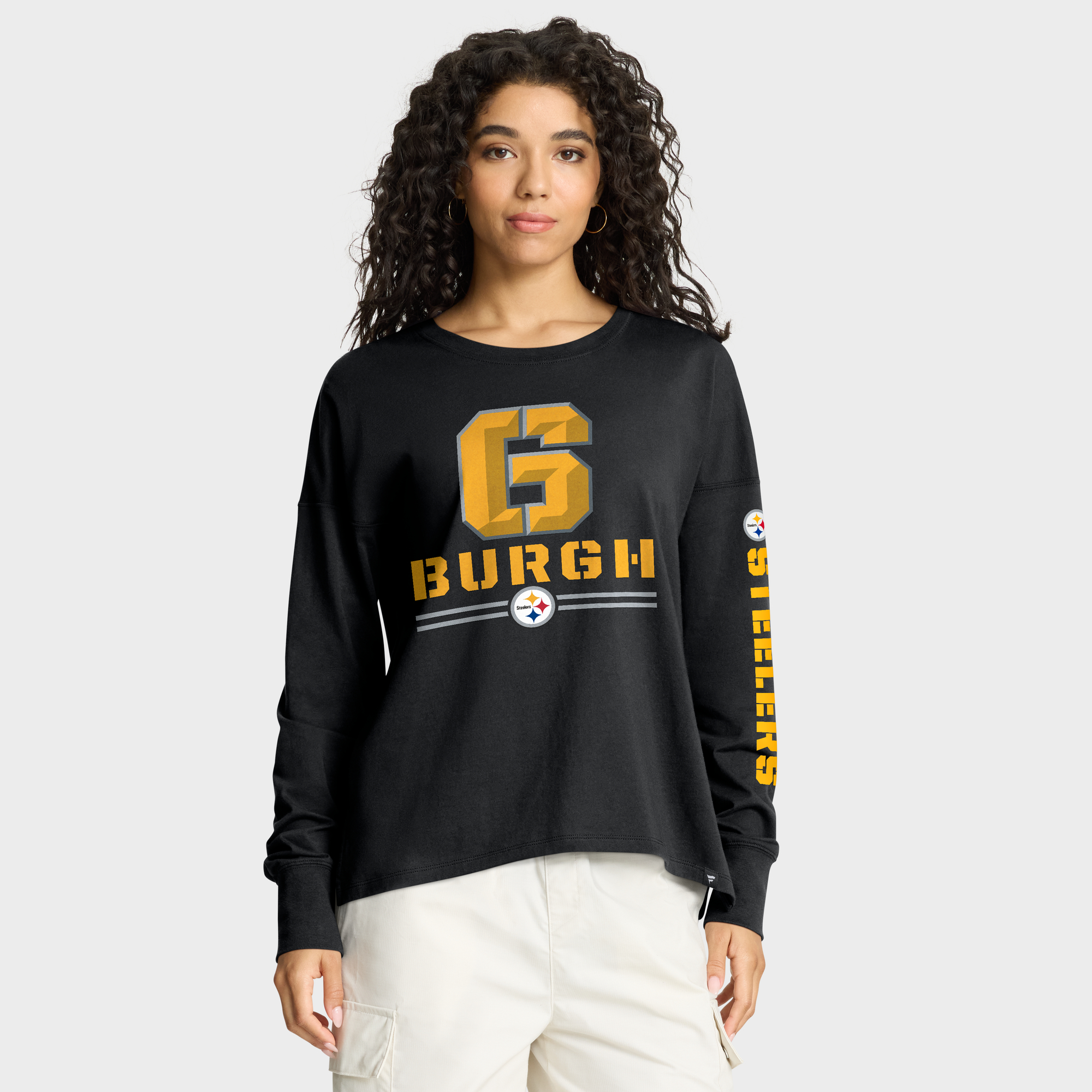 Women's Fanatics Black Pittsburgh Steelers Hometown Legacy Long Sleeve T-Shirt