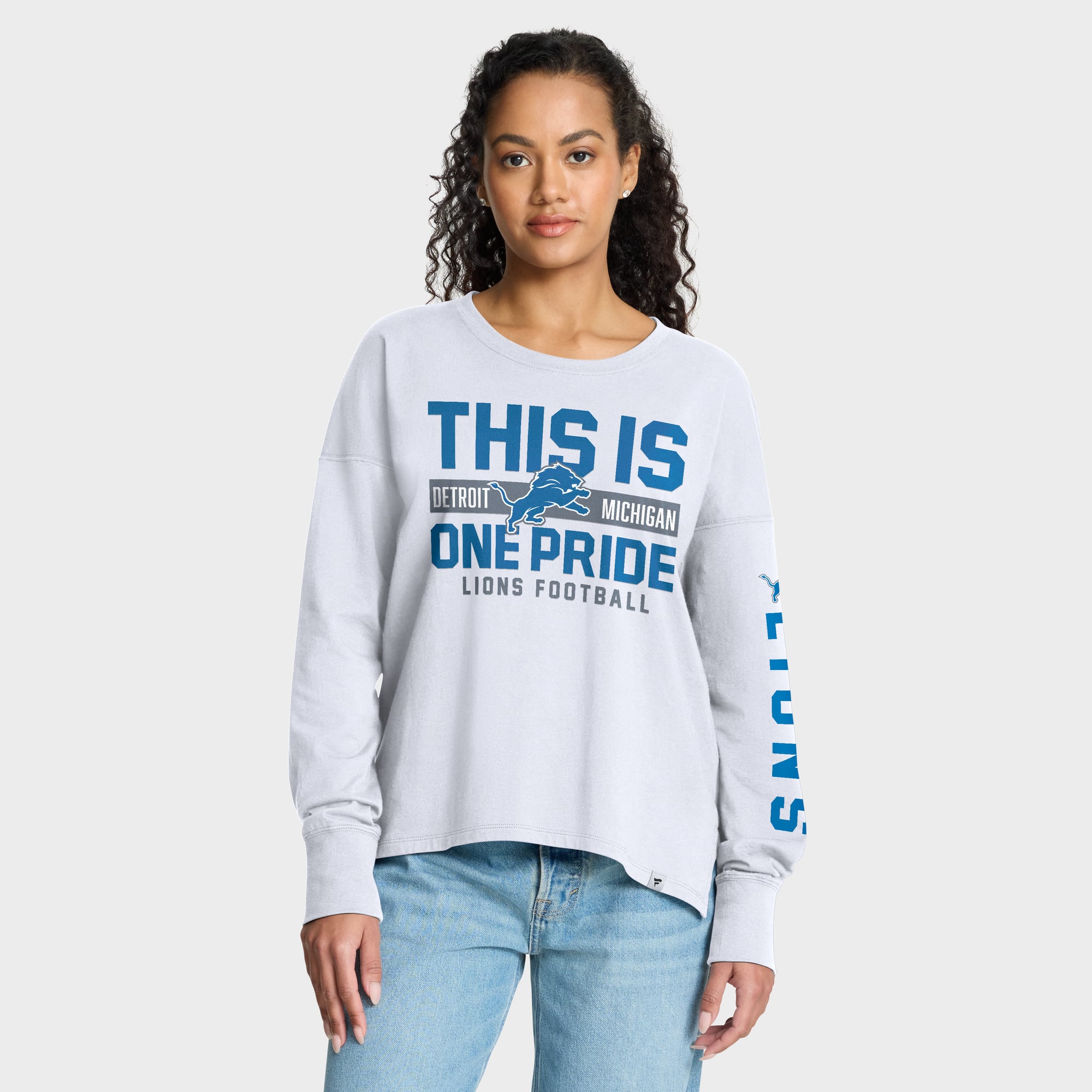 Women's Fanatics White Detroit Lions Hometown Legacy Long Sleeve T-Shirt