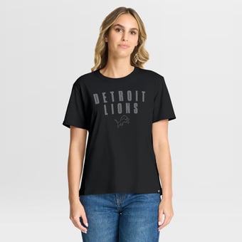 Women's Fanatics Black Detroit Lions Blackout Kneel Down Legacy T-Shirt