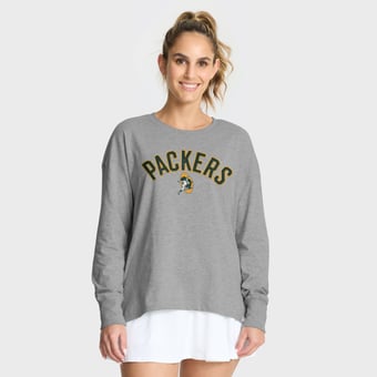 Women's Fanatics Heather Gray Green Bay Packers Hometown Legacy Long Sleeve T-Shirt