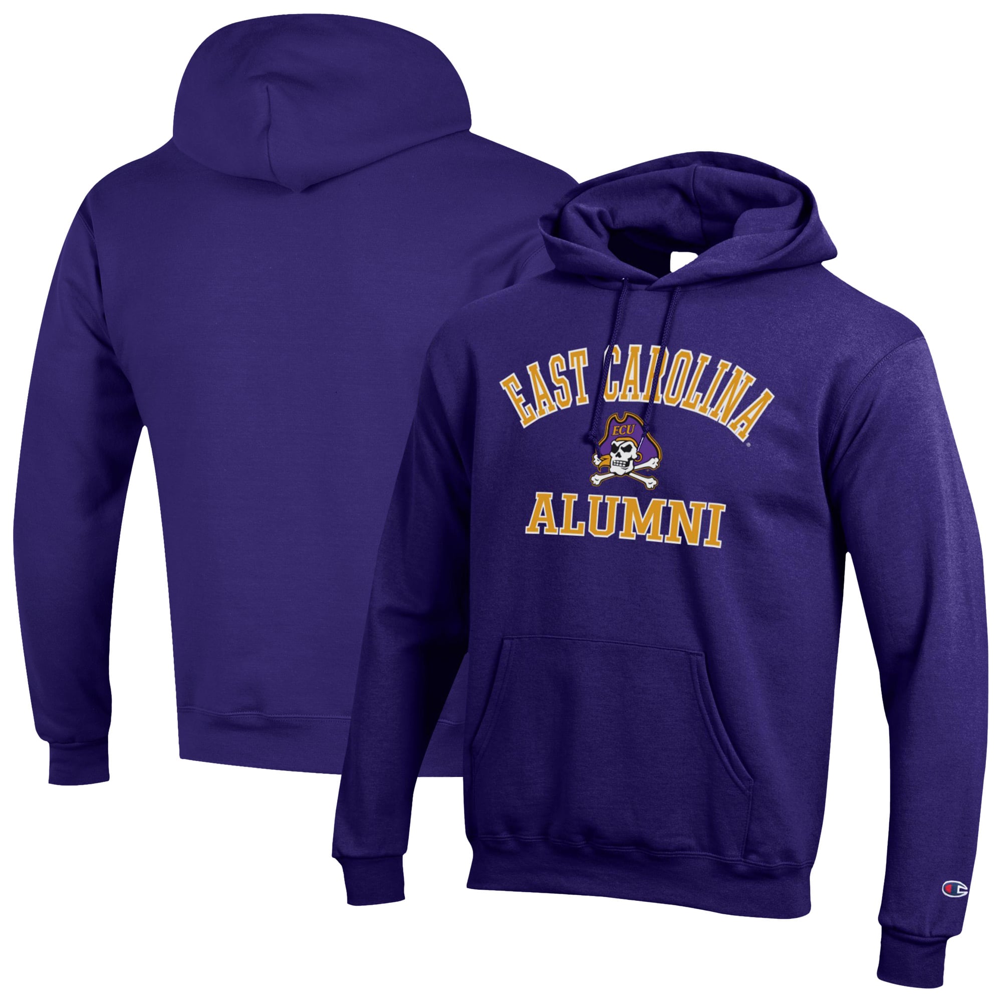 Men's Champion  Purple ECU Pirates Alumni Arch Pullover Hoodie