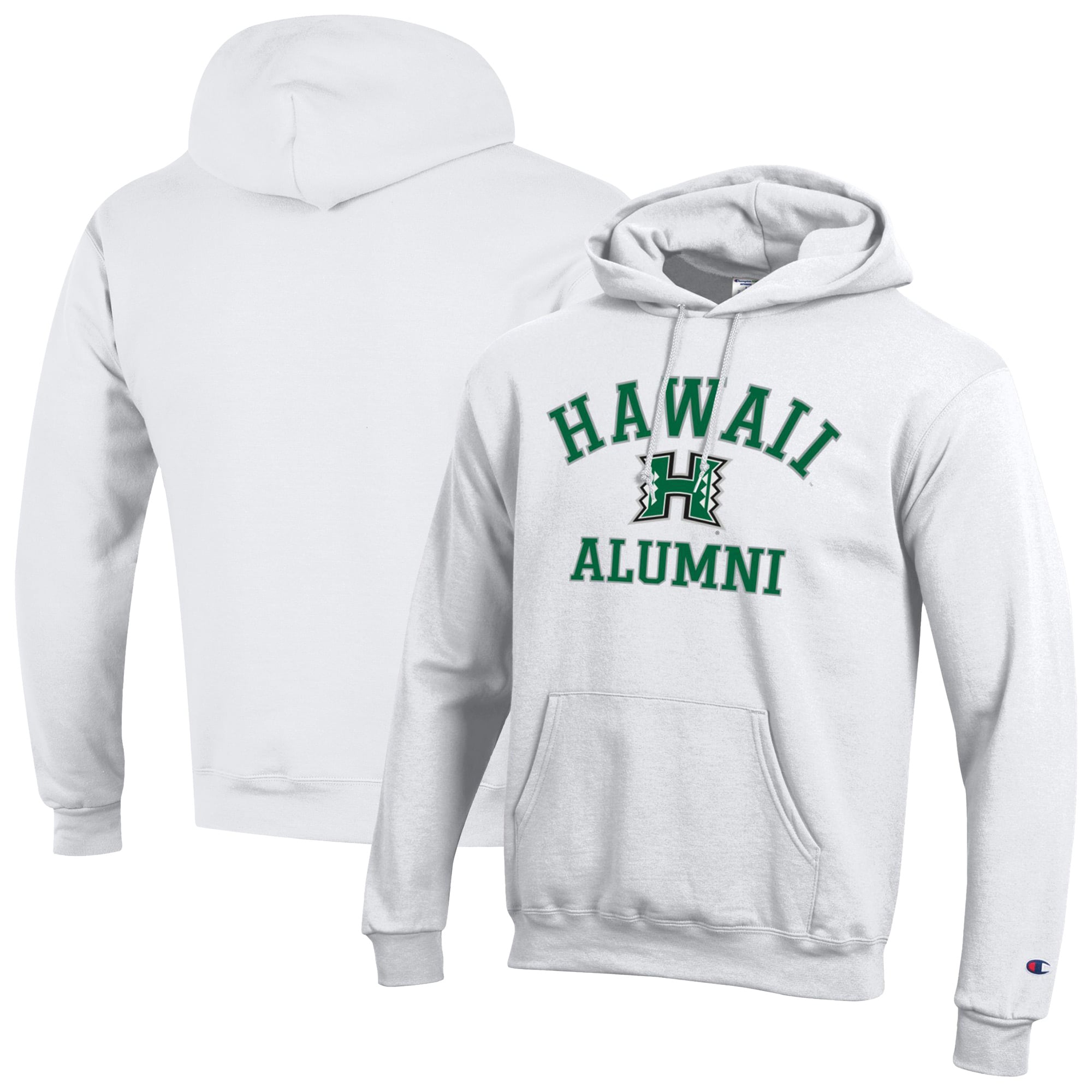 Men's Champion  White Hawaii Rainbow Warriors Alumni Arch Pullover Hoodie