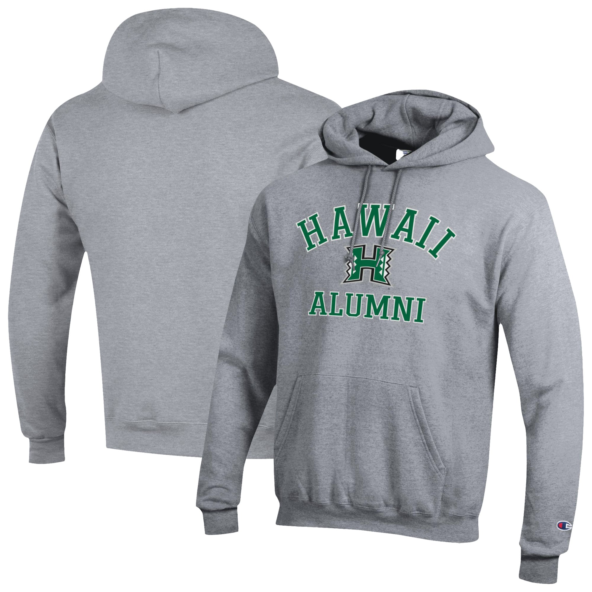 Men's Champion  Gray Hawaii Rainbow Warriors Alumni Arch Pullover Hoodie