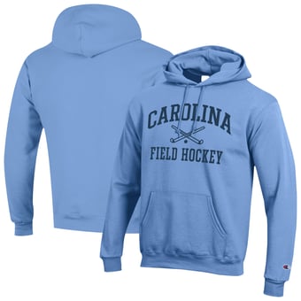 Men's Champion Carolina Blue North Carolina Tar Heels Icon Field Hockey Powerblend Pullover Hoodie