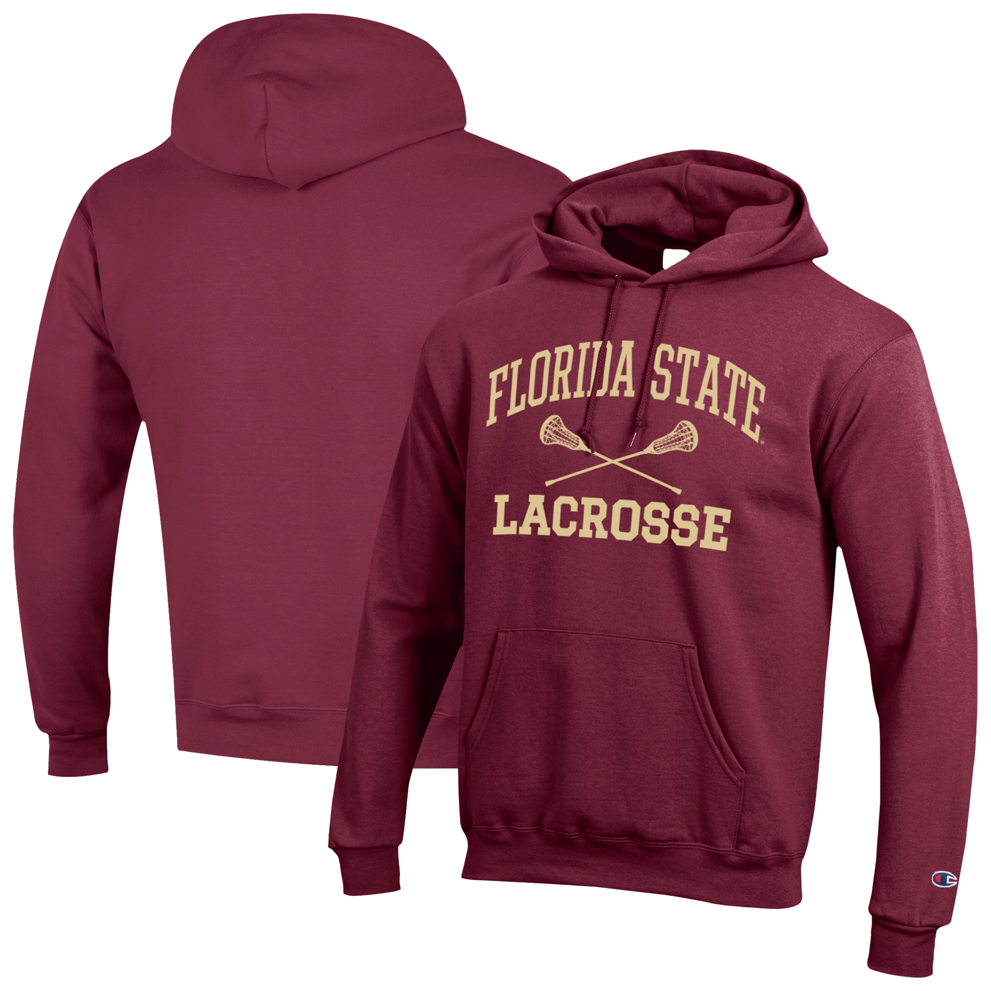 Men’s Champion Garnet Florida State Seminoles Lacrosse Icon Powerblend Pullover Hoodie