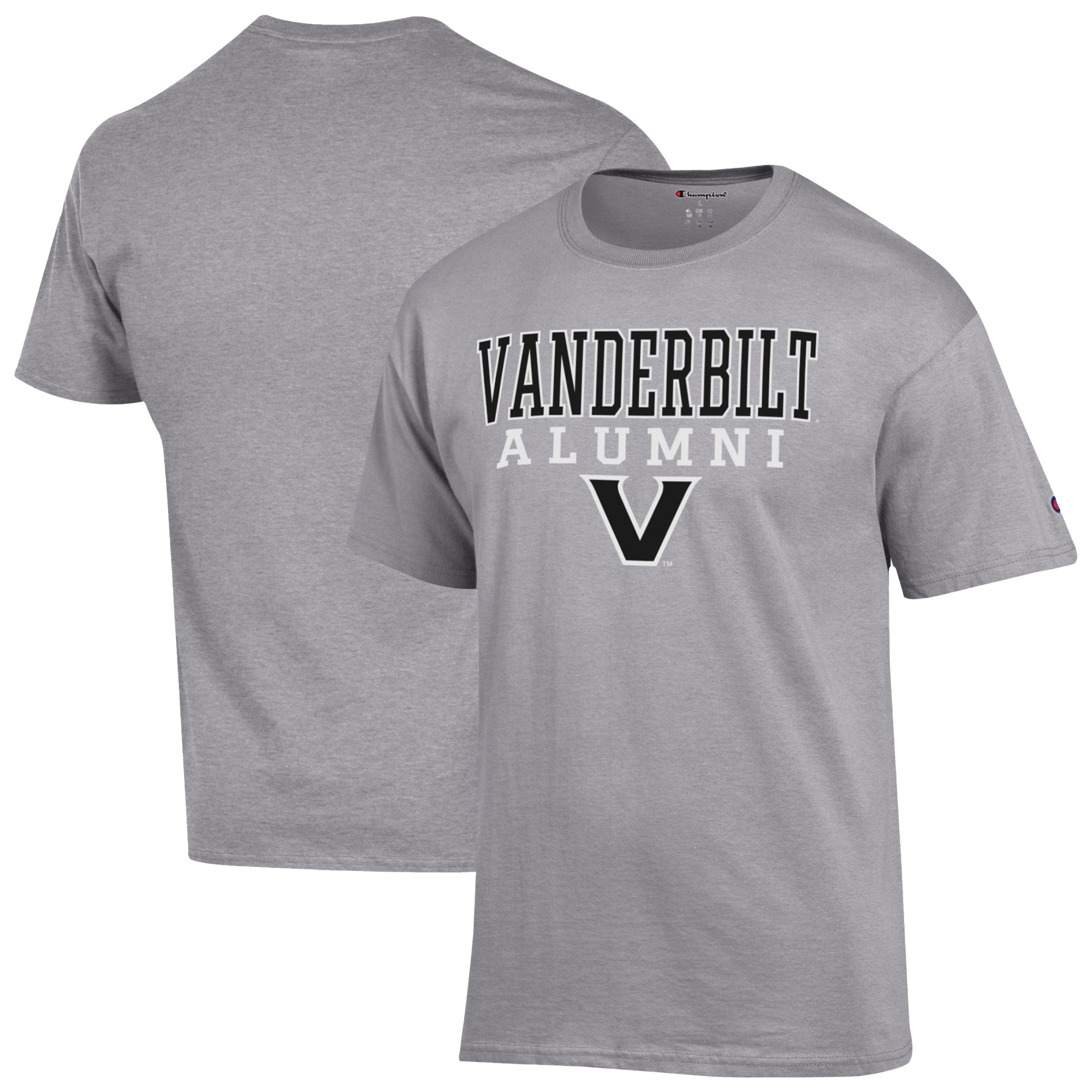 Men's Champion Gray Vanderbilt Commodores Stacked Alumni T-Shirt