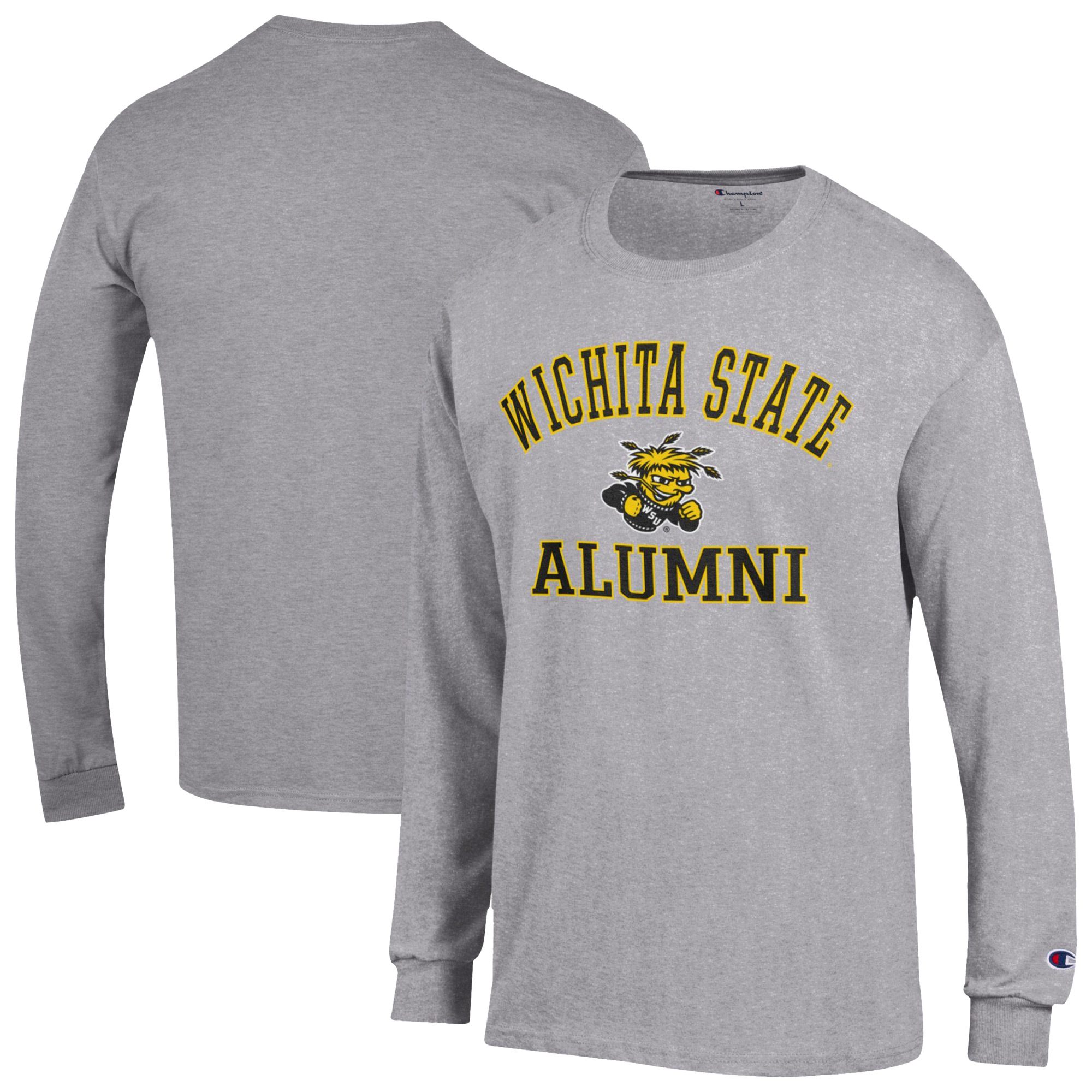 Men's Champion Gray Wichita State Shockers Alumni Arched Long Sleeve T-Shirt