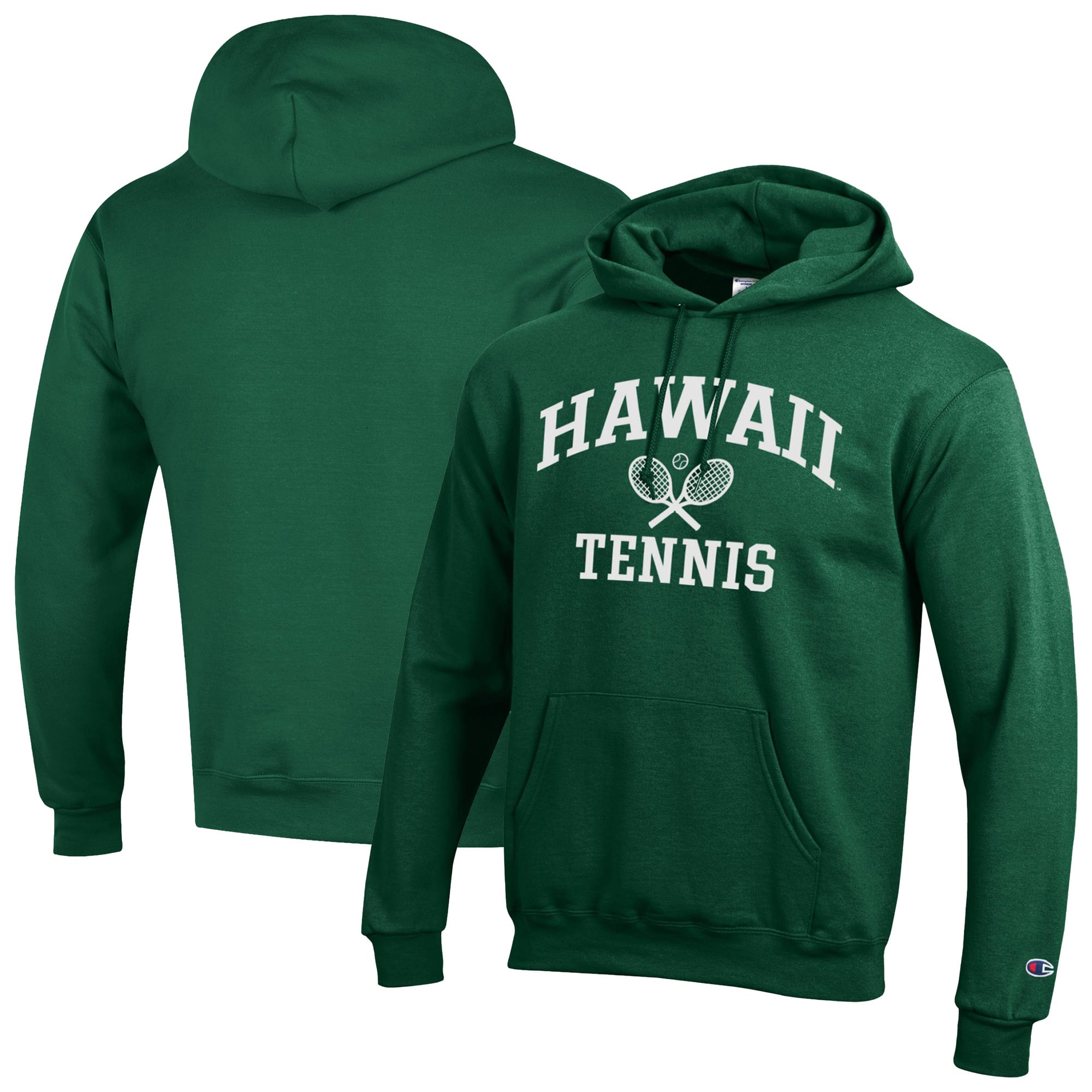 Men's Champion  Green Hawaii Rainbow Warriors Powerblend Pullover Hoodie