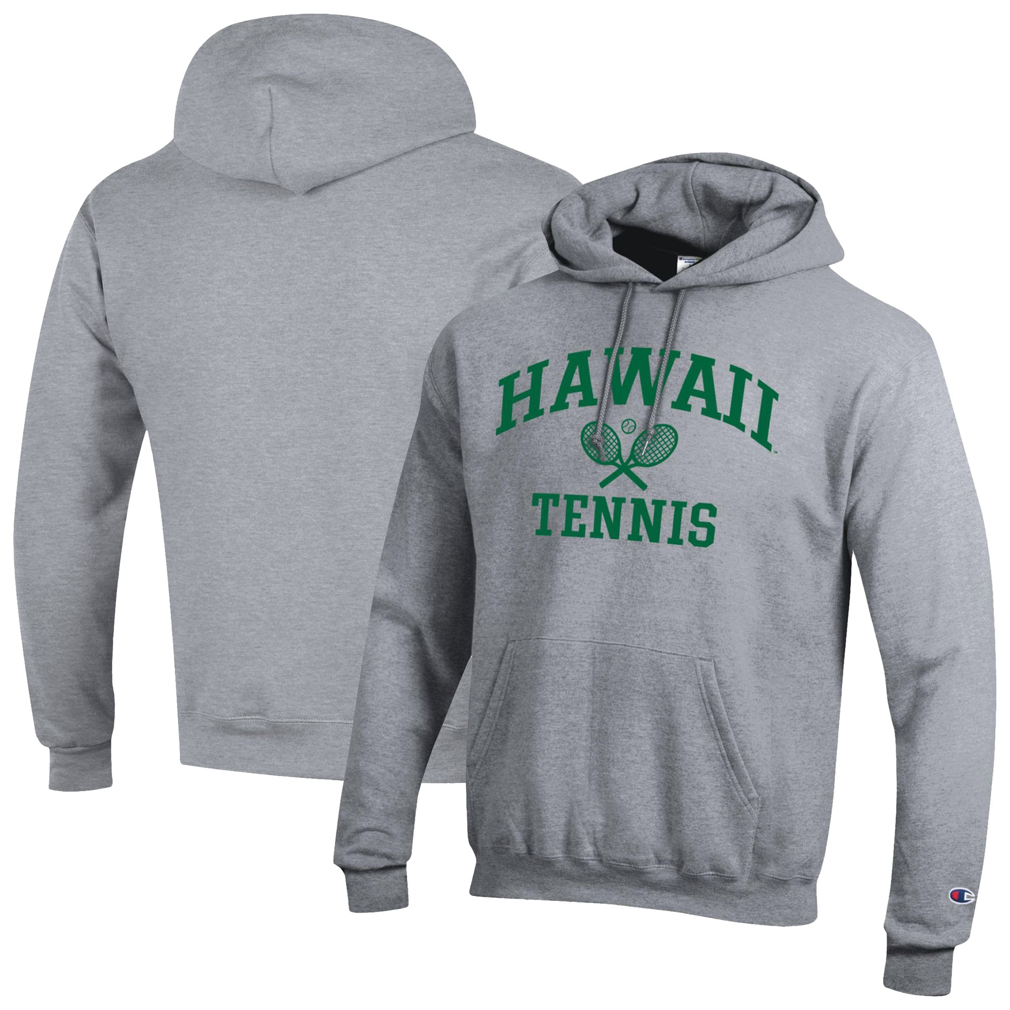Men's Champion  Gray Hawaii Rainbow Warriors Powerblend Pullover Hoodie