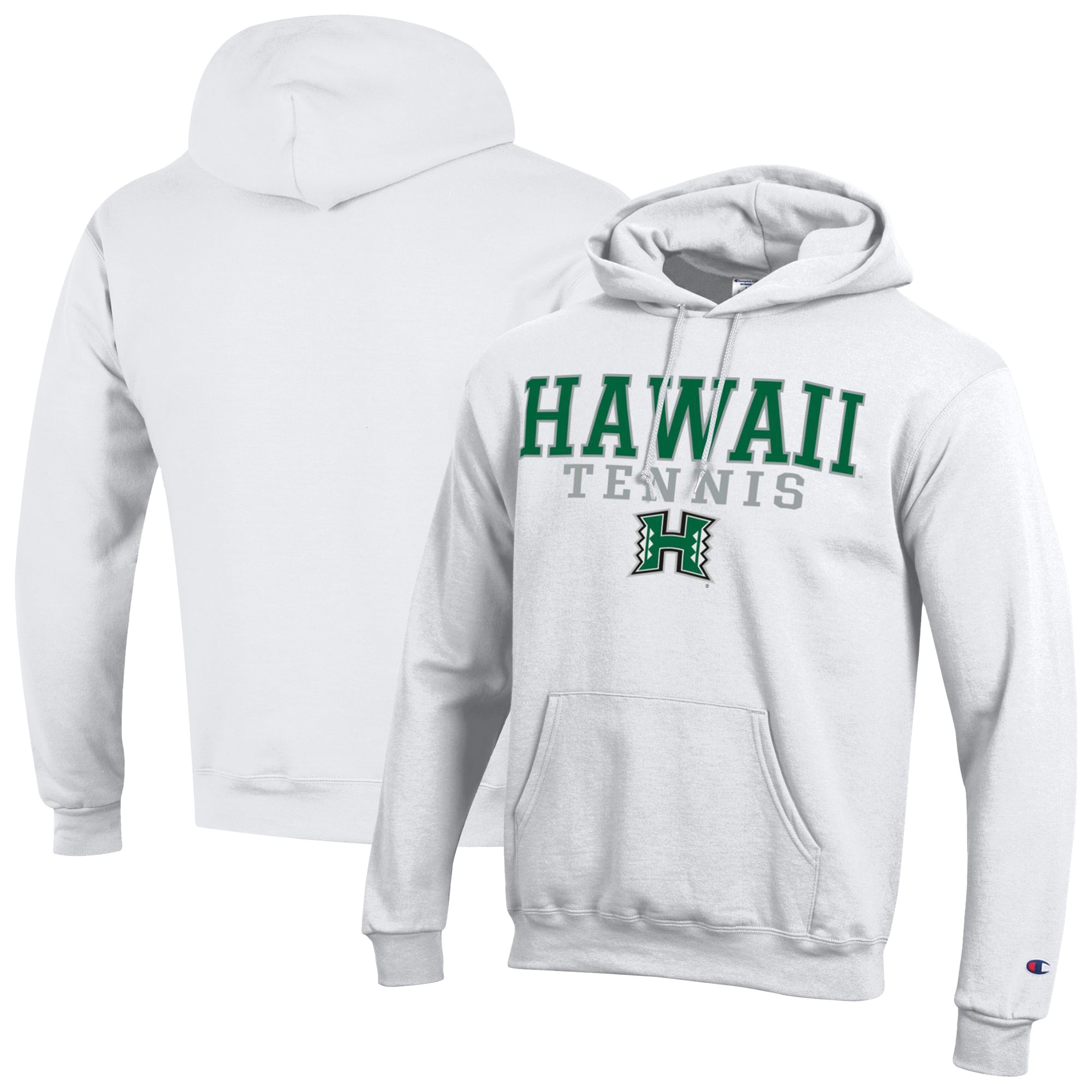Men's Champion  White Hawaii Rainbow Warriors Powerblend Pullover Hoodie
