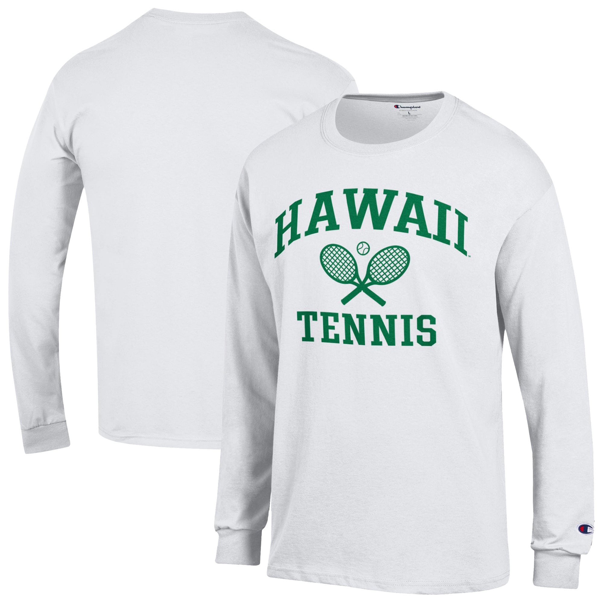 Men's Champion  White Hawaii Rainbow Warriors Icon Long Sleeve T-Shirt
