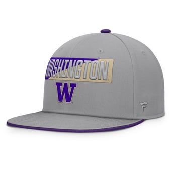 Men's Fanatics Gray Washington Huskies Duo Snapback Hat