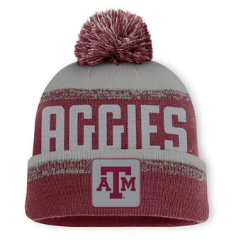 Men's Fanatics Maroon/Gray Texas A&M Aggies Thrive Cuffed Knit Hat with Pom