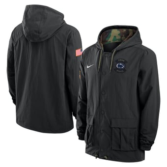 Men's Nike Black Penn State Nittany Lions 2025 NCAA Military Appreciation Full-Snap Jacket